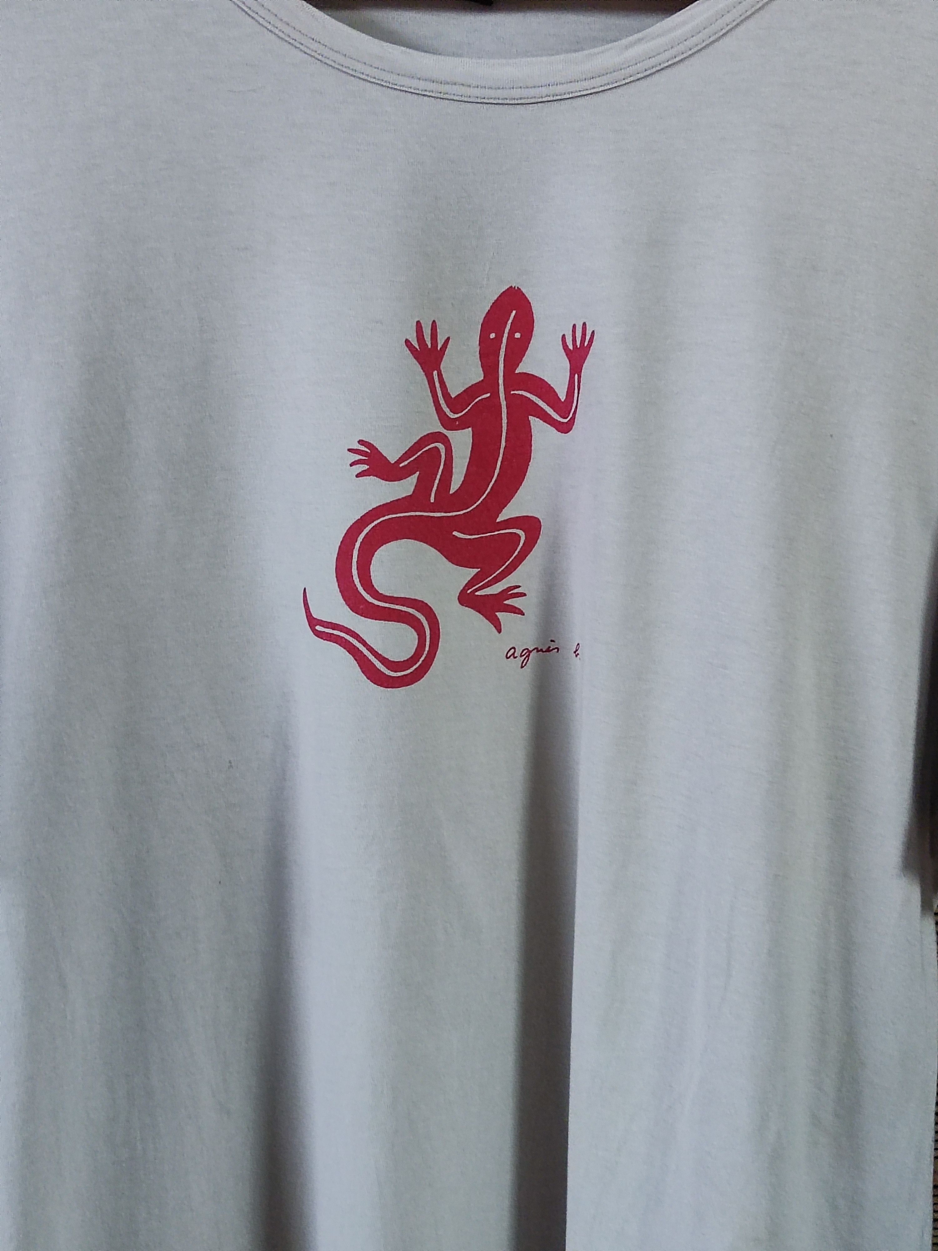 Jean-Michel Basquiat × agnes b. Y2K Agnès b. Homme "Lézard" Logo boxxy Tee - Made in Japan Size L / US 10 / IT 46 - 4 Thumbnail
