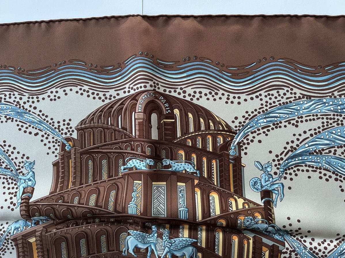 Hermes Hermès Silk 90x90 Archive 2001 Les Rivieres De Babel Scarf Size ONE SIZE - 3 Thumbnail