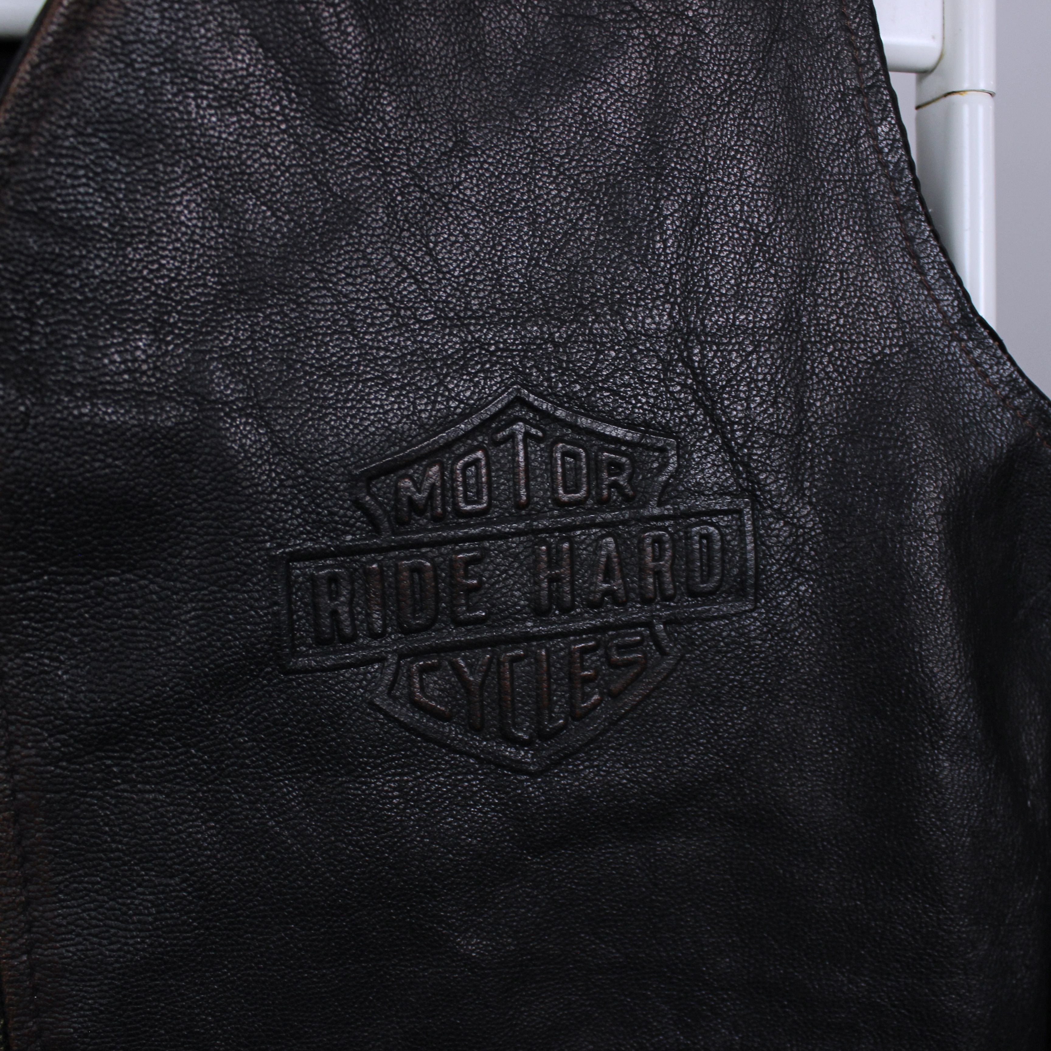 Band Tees Vintage leather vest Davidson Motor HD USA M L Size US L / EU 52-54 / 3 - 2 Thumbnail