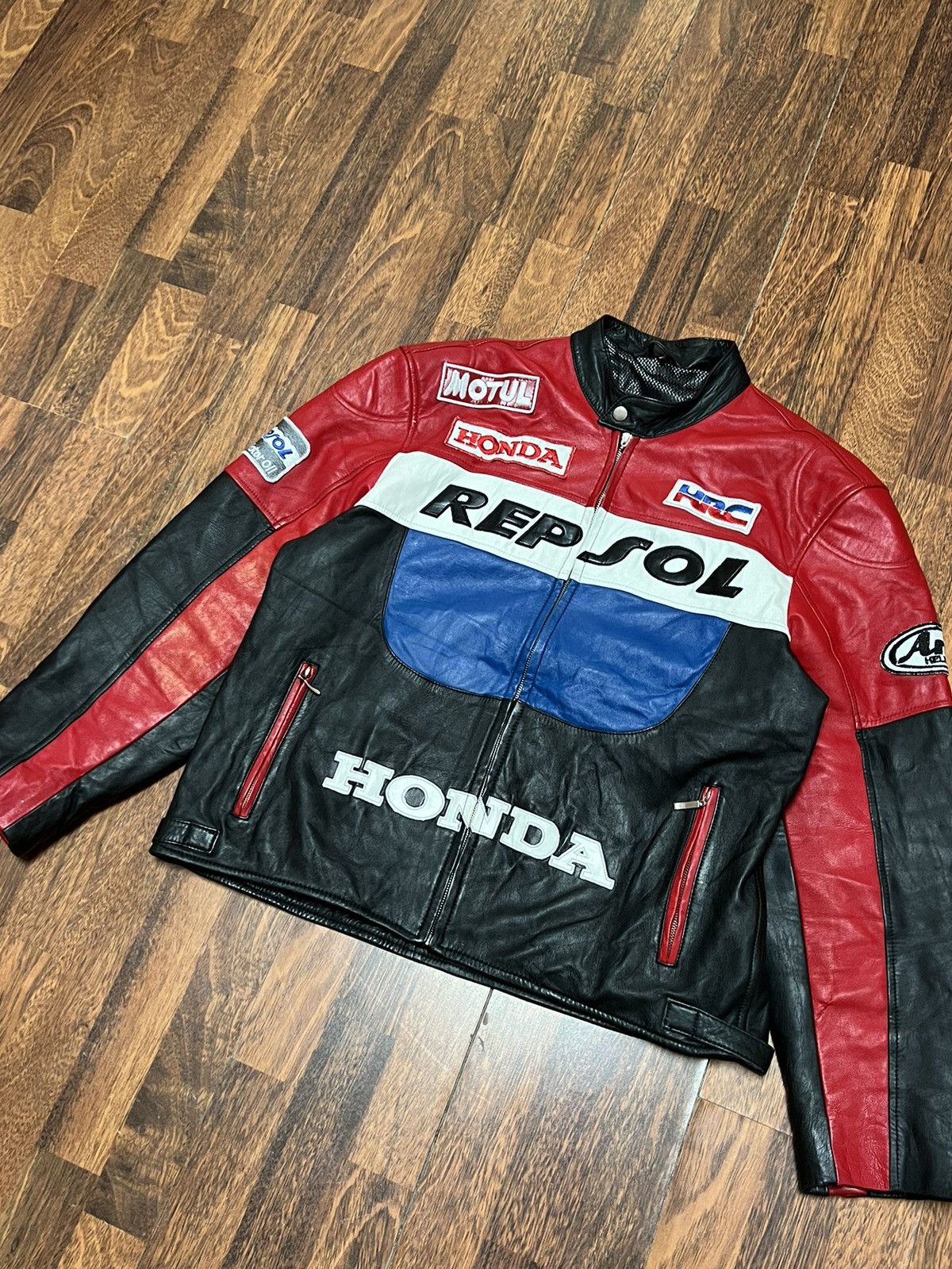 Honda 💥RARE💥Vintage Honda Repsol Leather Moto Racing Jacket Size L Size US L / EU 52-54 / 3 - 8 Thumbnail