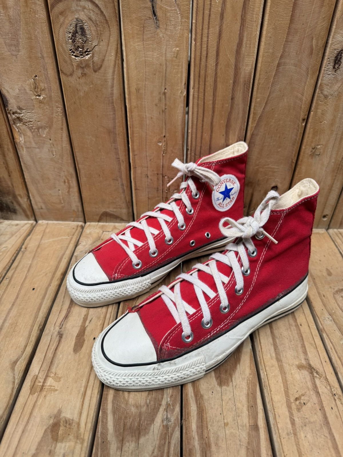Converse VTG converse all star Hi Top canvas sneakers made in USA Size US 5 / EU 37 - 15 Thumbnail
