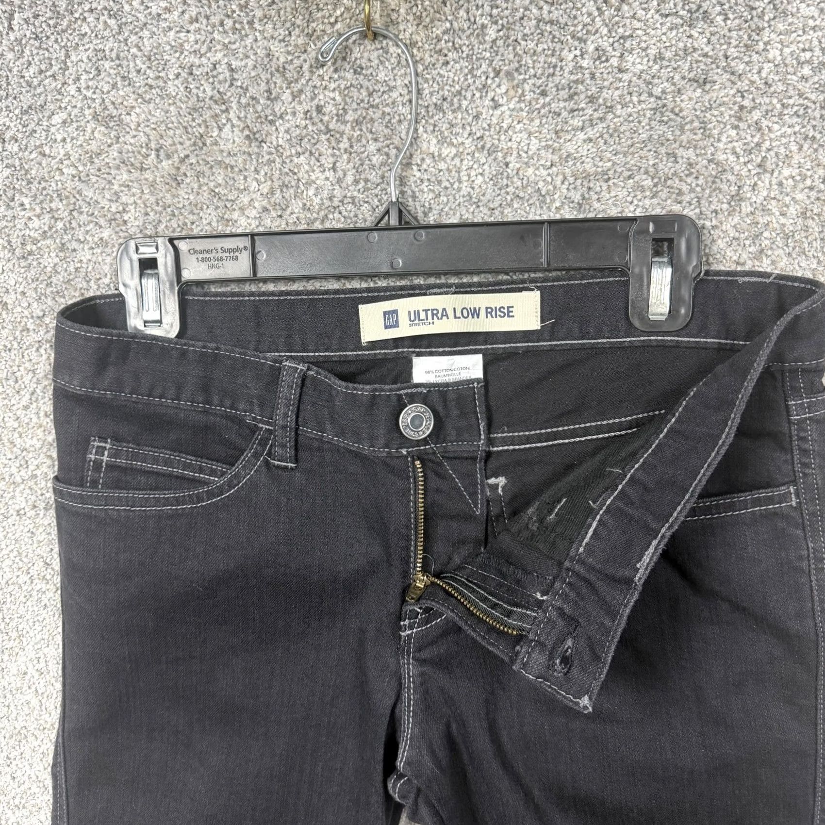 Gap Gap Ultra Low Rise Bootcut Jeans 6R 32x31 Black Stretch Y2K Indie Sleaze Womens Jeans Size 28" / US 6 / IT 42 - 6 Thumbnail