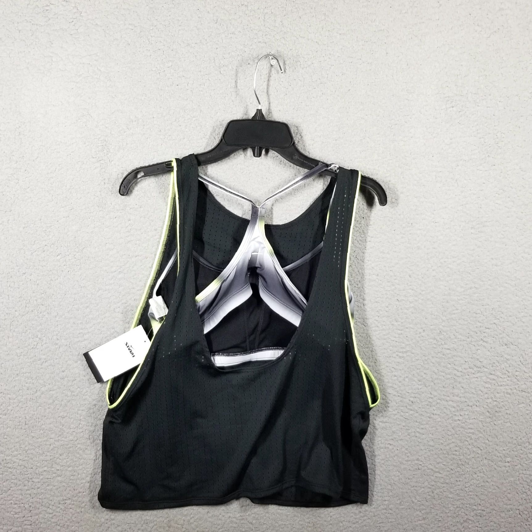 Nike Nike Women's Swim Tankini Top Large Black Striped Convertible Layered 90s NWT Size L / US 10 / IT 46 - 2 Thumbnail