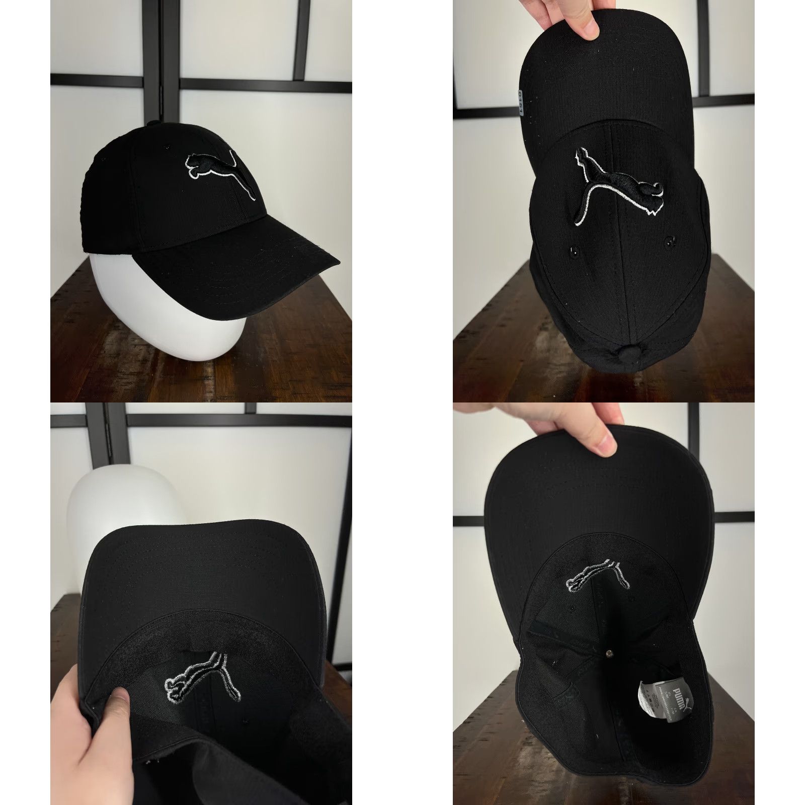 Puma PUMA Hat Cap Fitted Adult Medium Black Embroidered Polyester Spandex Blend Golf Size ONE SIZE - 8 Thumbnail