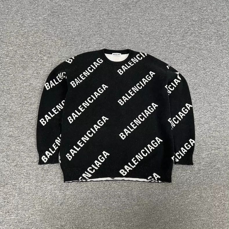Balenciaga Balenciaga Full-printed barrage slogan wool sweater round Size US XS / EU 42 / 0 - 1 Thumbnail