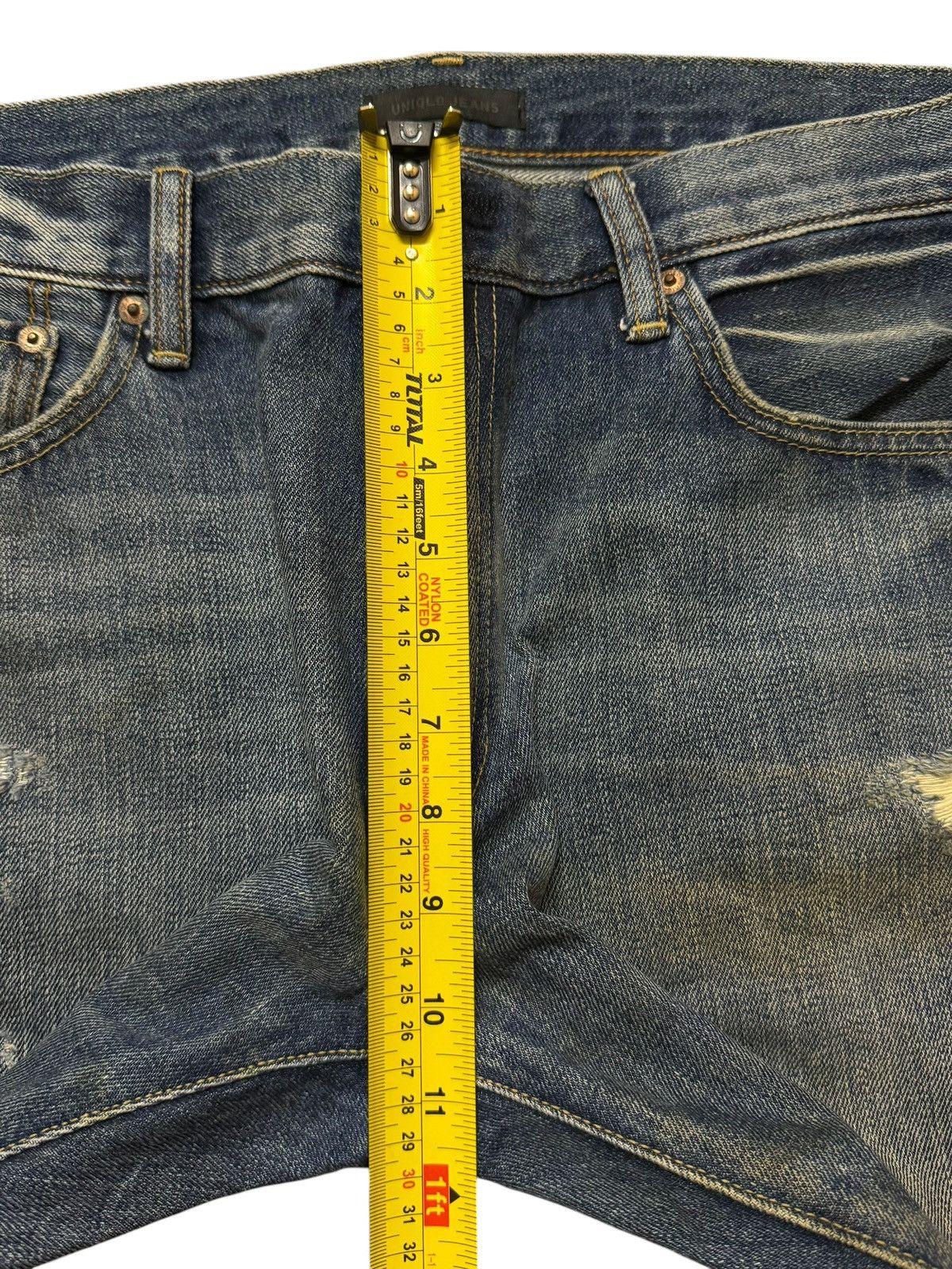 Uniqlo Vintage Y2K Japanese Uniqlo Faded Wash Distress Straight Leg Size US 34 / EU 50 - 12 Thumbnail
