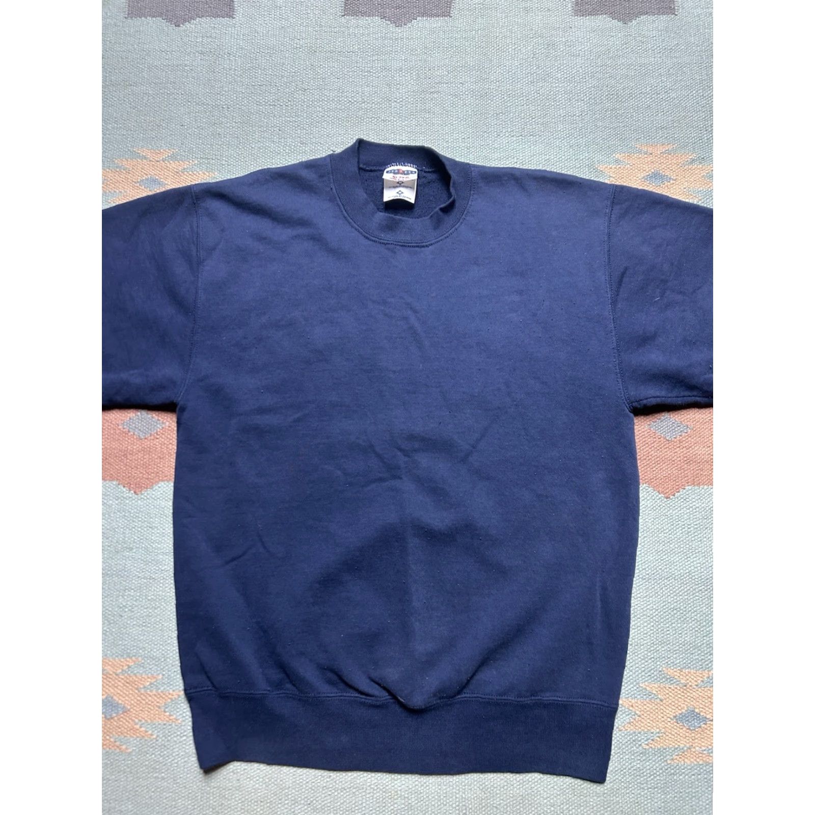Jerzees VINTAGE Jerzees Sweatshirt Navy Blue Crewneck Adult M Long Sleeve Pullover Mens Urban Crewneck Sweatshirt Blue Jerzees Super Sweat Size US M / EU 48-50 / 2 - 3 Thumbnail