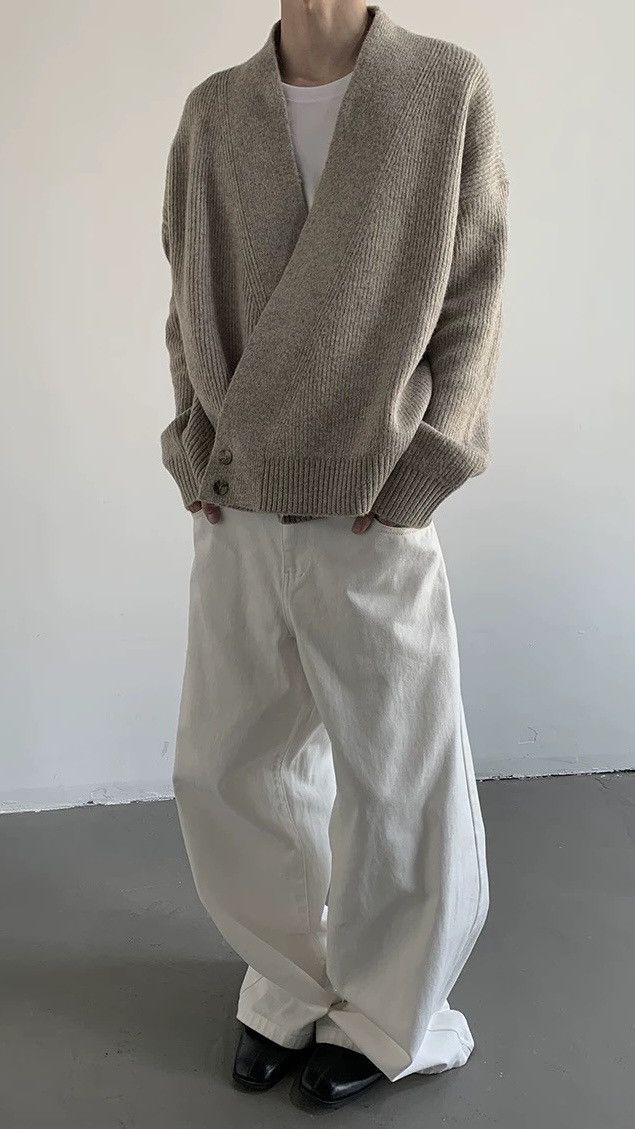 Japanese Brand × Vintage Cleanfit retro fashion wrap cardigan knitwear Size US M / EU 48-50 / 2 - 6 Thumbnail