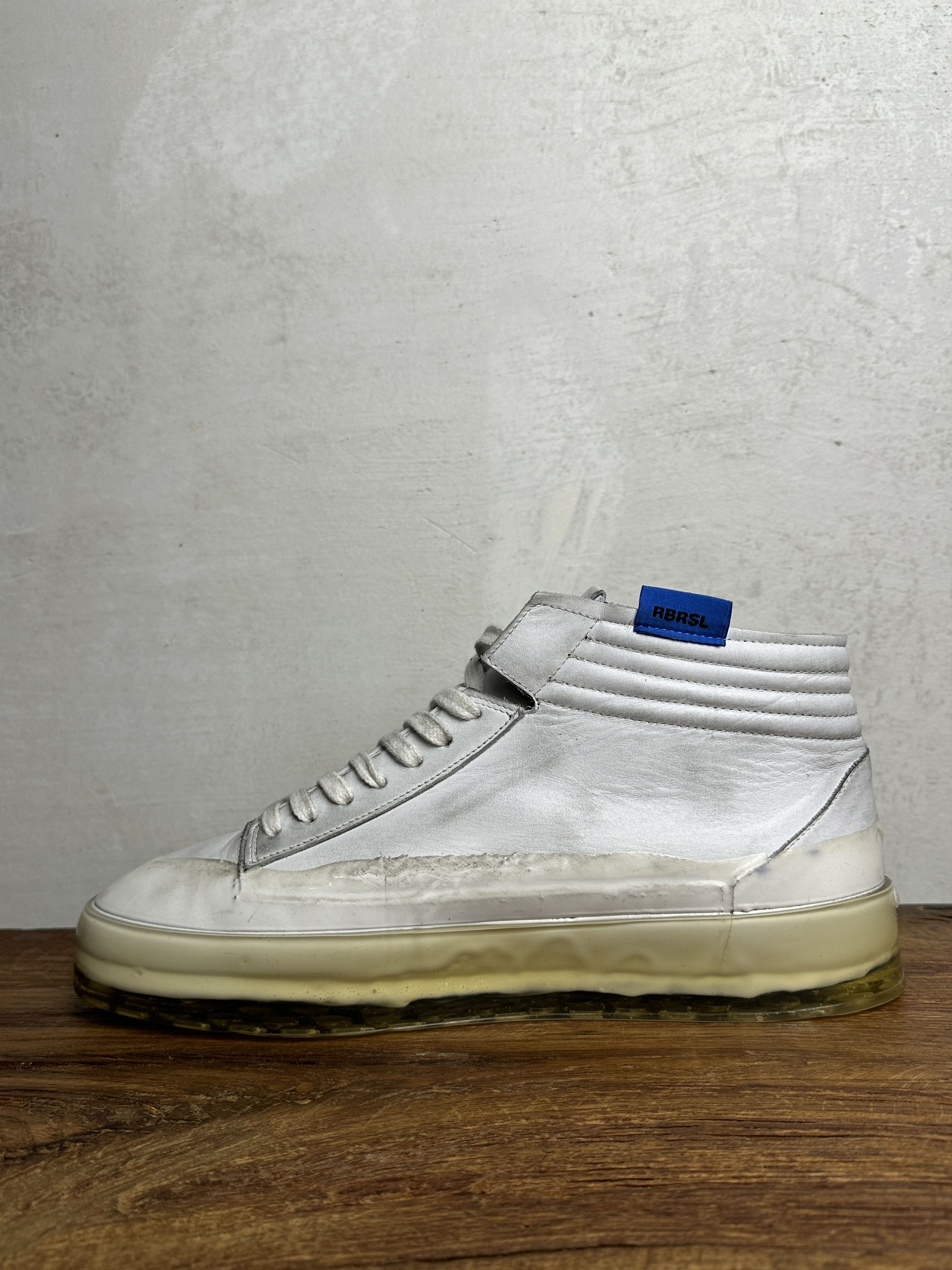 RBRSL RBRSL Rubber Soul White Distressed Sneakers Size US 10 / EU 43 - 4 Thumbnail