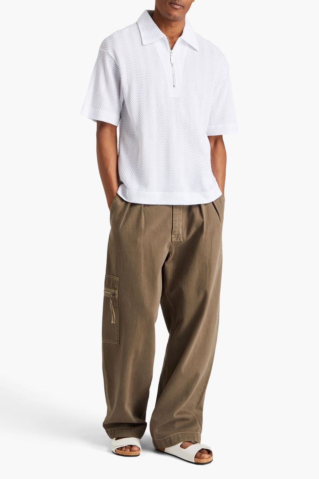 Missoni o1y0225 Zip Polo Shirt in White Size US M / EU 48-50 / 2 - 3 Thumbnail