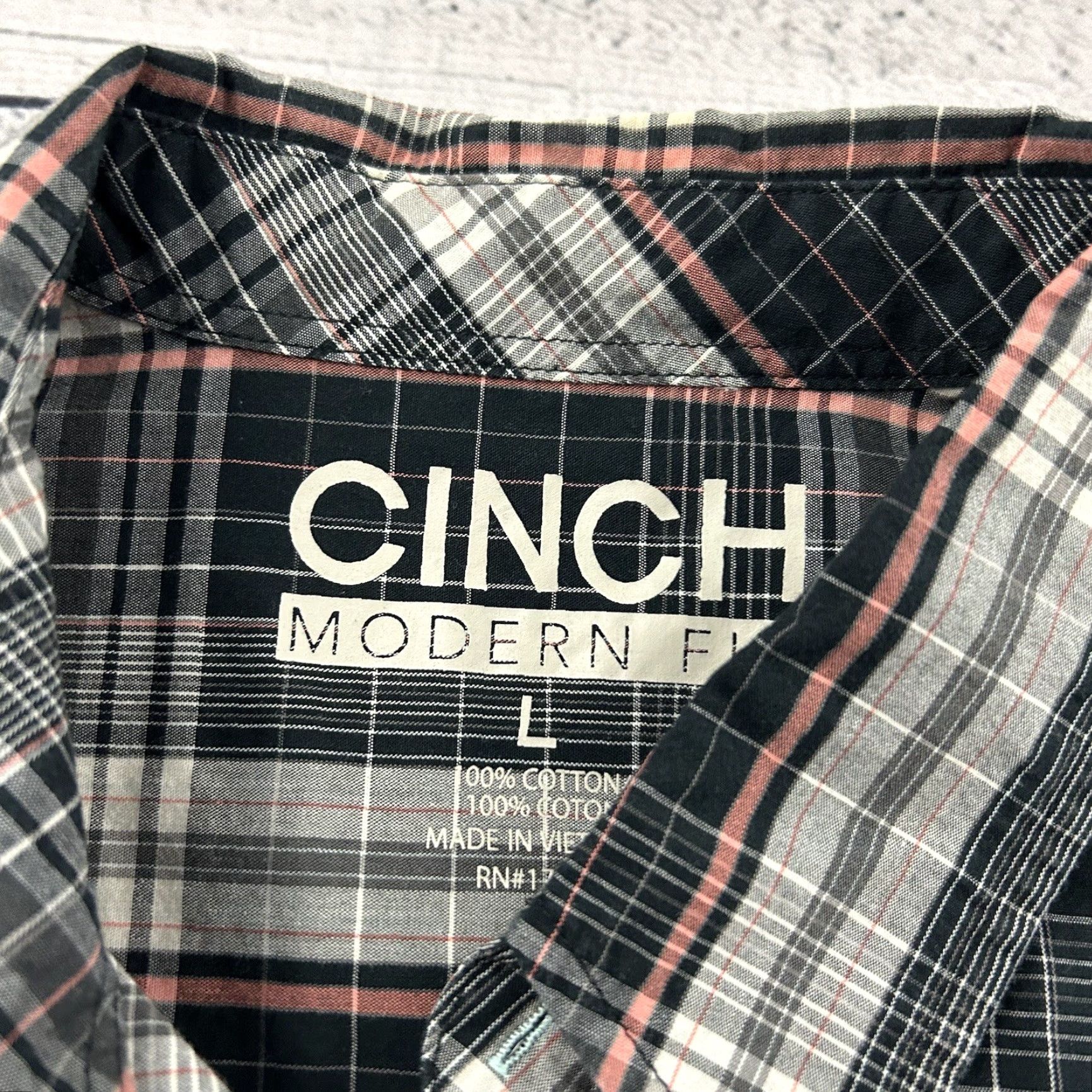 Vintage CINCH Plaid Long Sleeve Button-Up Shirt Mens L Black Snap Front Modern Western Size US L / EU 52-54 / 3 - 2 Thumbnail