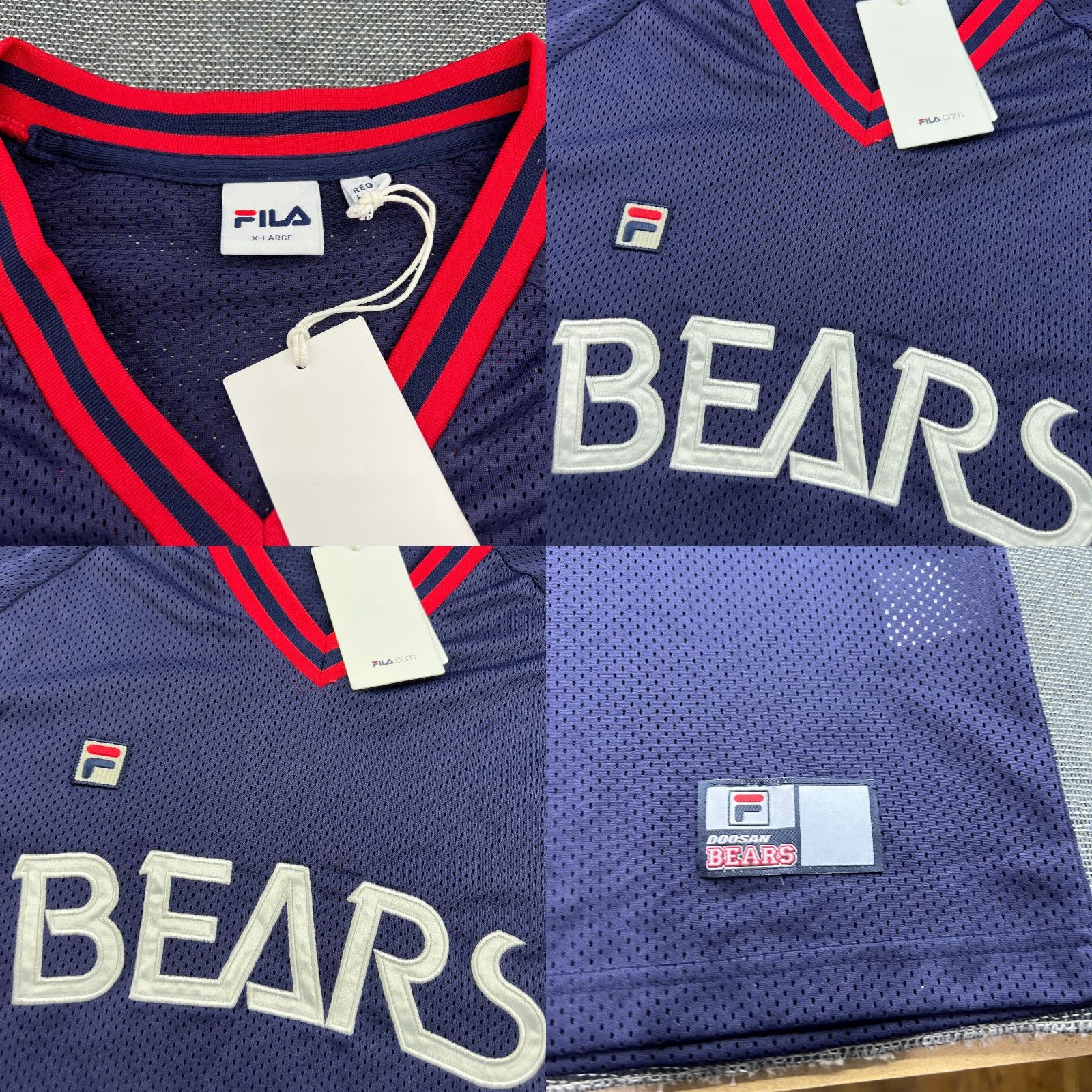 Fila FILA Doosan Bears Baseball Jersey XL Blue Short Sleeve Sports Shirt Unisex Adults Size US XL / EU 56 / 4 - 8 Thumbnail