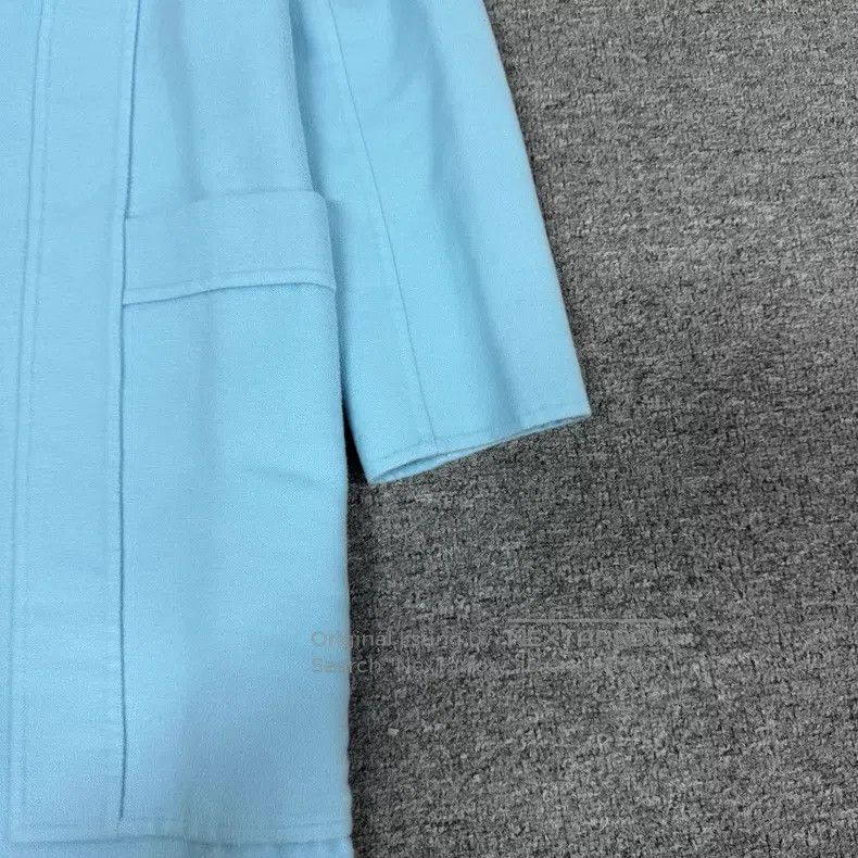 Hermes Hermes Baby Blue Cashmere Coat Size XXS / US 00 / IT 34 - 3 Thumbnail