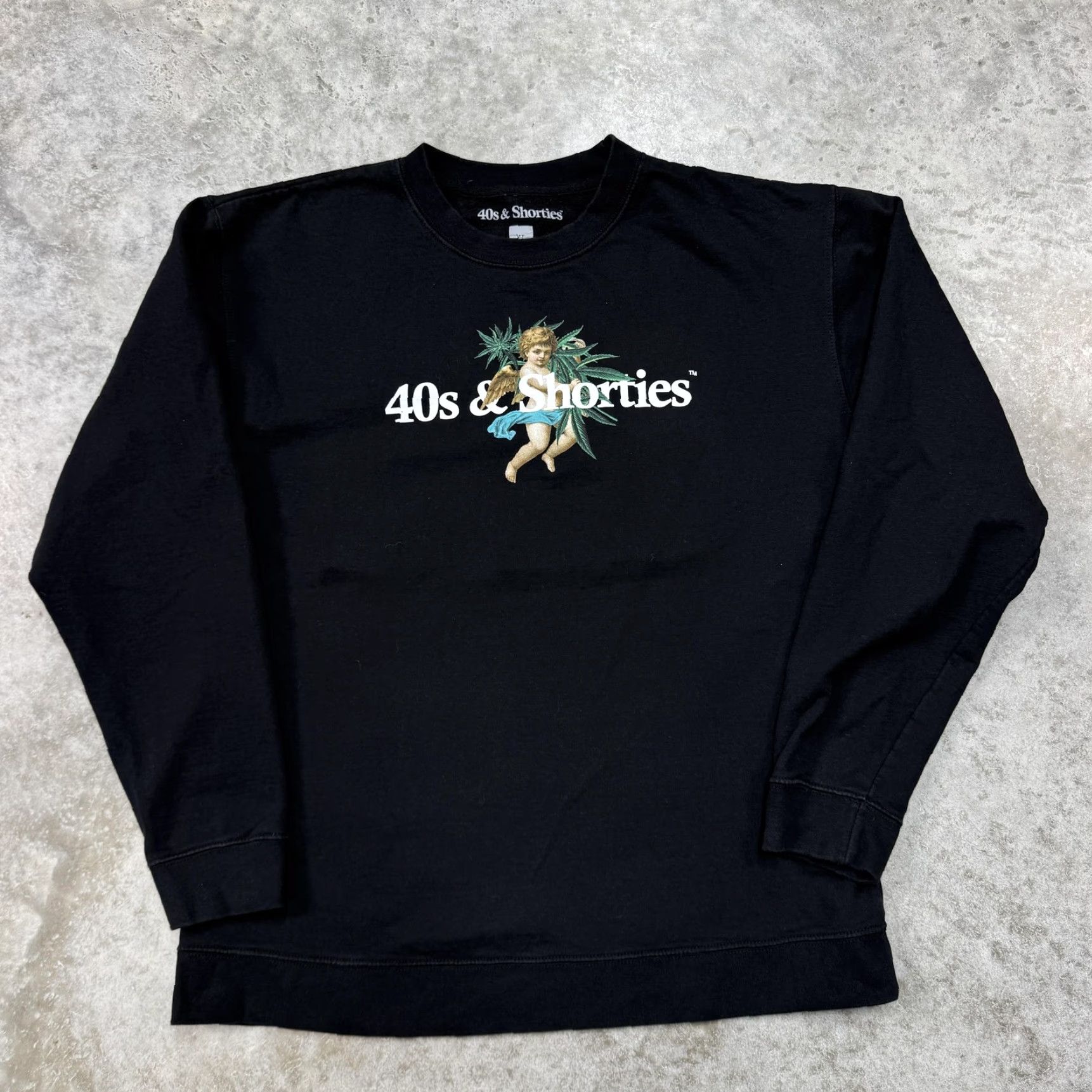 Vintage VINTAGE 40s & Shorties Shirt Mens XL Black Angel Graphic Crewneck Sweatshirt Pullover Size US XL / EU 56 / 4 - 2 Thumbnail