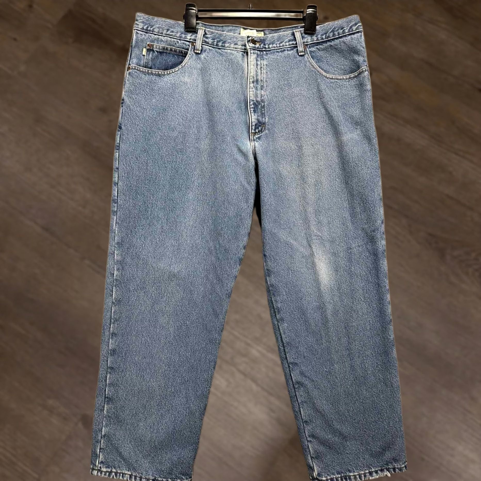 Vintage L.L. Bean Jeans Mens 42X30 Blue Distressed Relaxed Fit Straight Denim Pants Size US 42 / EU 58 - 1 Thumbnail