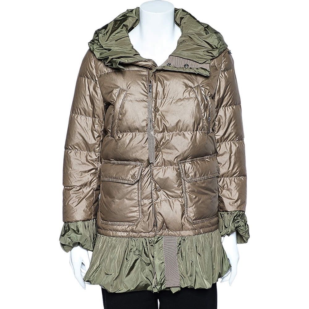 Moncler Moncler Khaki Down Peplum Trim Detailed Seri Jacket Size M / US 6-8 / IT 42-44 - 2 Thumbnail