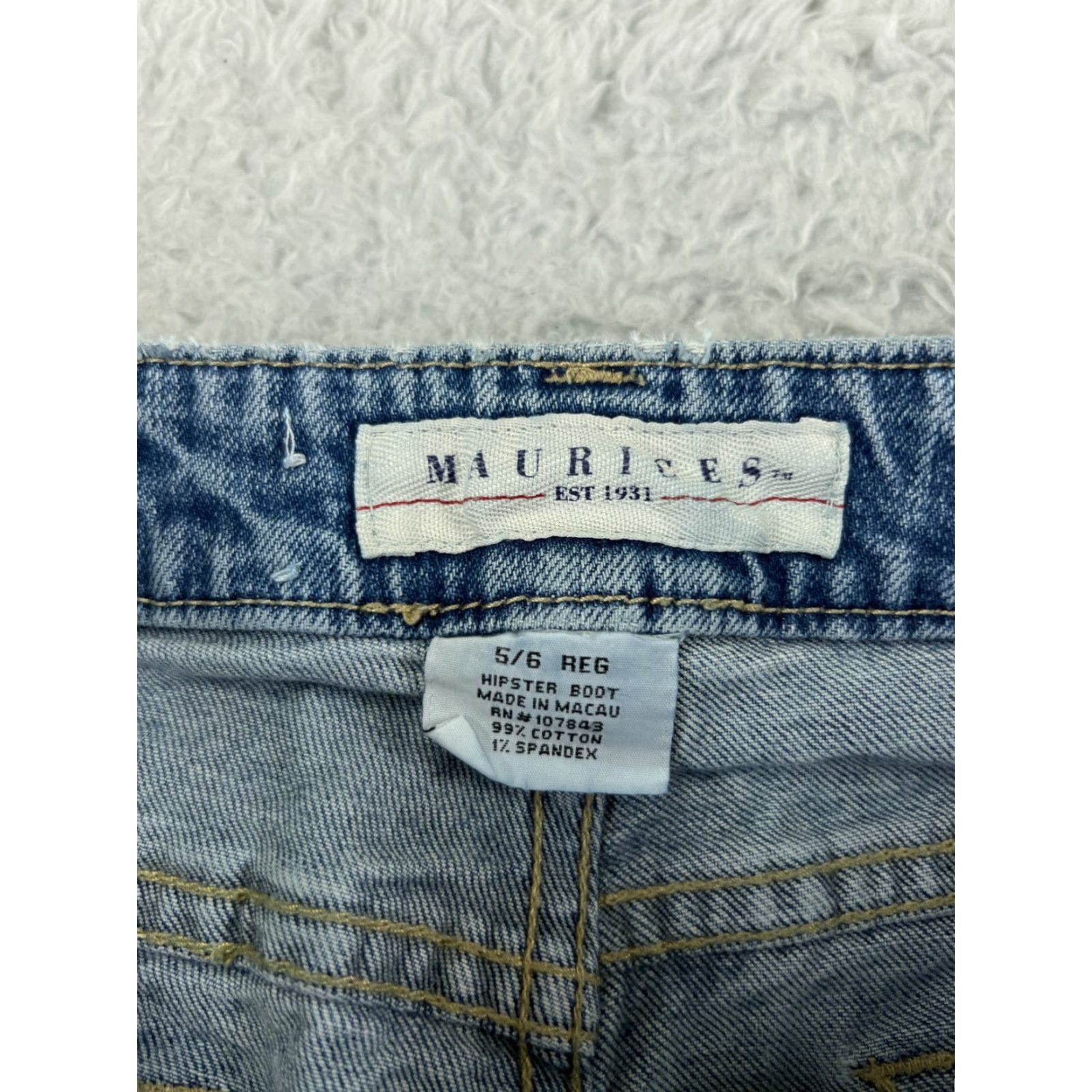 Vintage Maurices Jeans Women 5 Denim Bootcut Mid Rise 26 Blue Cotton 5-Pocket Distressed Stretch Vintage: No Women Size 27" / US 4 / IT 40 - 3 Thumbnail