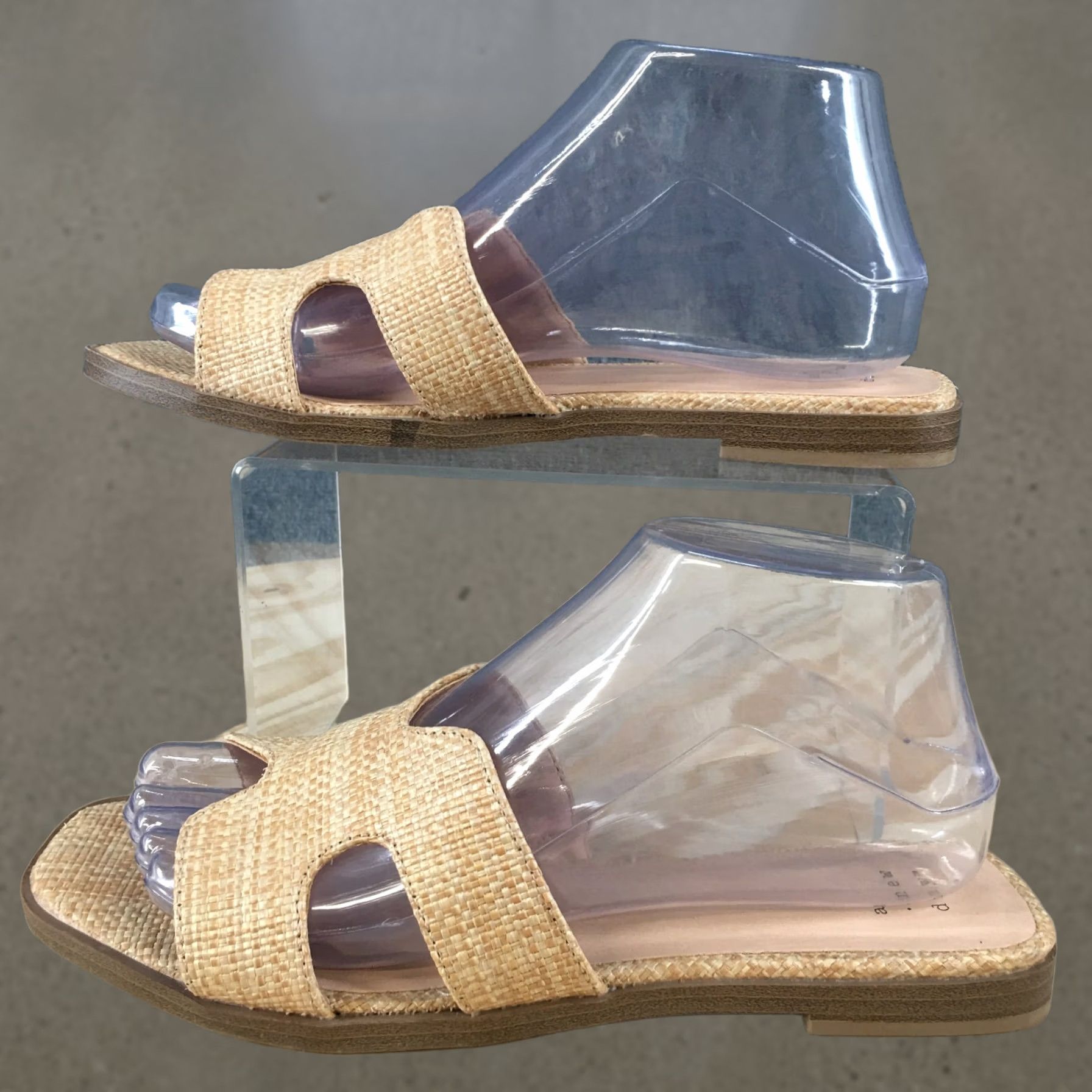 Vintage A New Day Sandals Womens 7.5 Casual Comfort Slip On Woven Flats Slide Beige Size US 8 / IT 38 - 1 Thumbnail