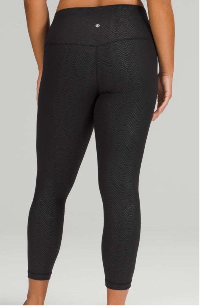 Lululemon LULULEMON ALIGN HR LEGGING 25” AQUEOUS EMBOSO BLACK SIZE 20 Size 42" / US 20 - 8 Thumbnail
