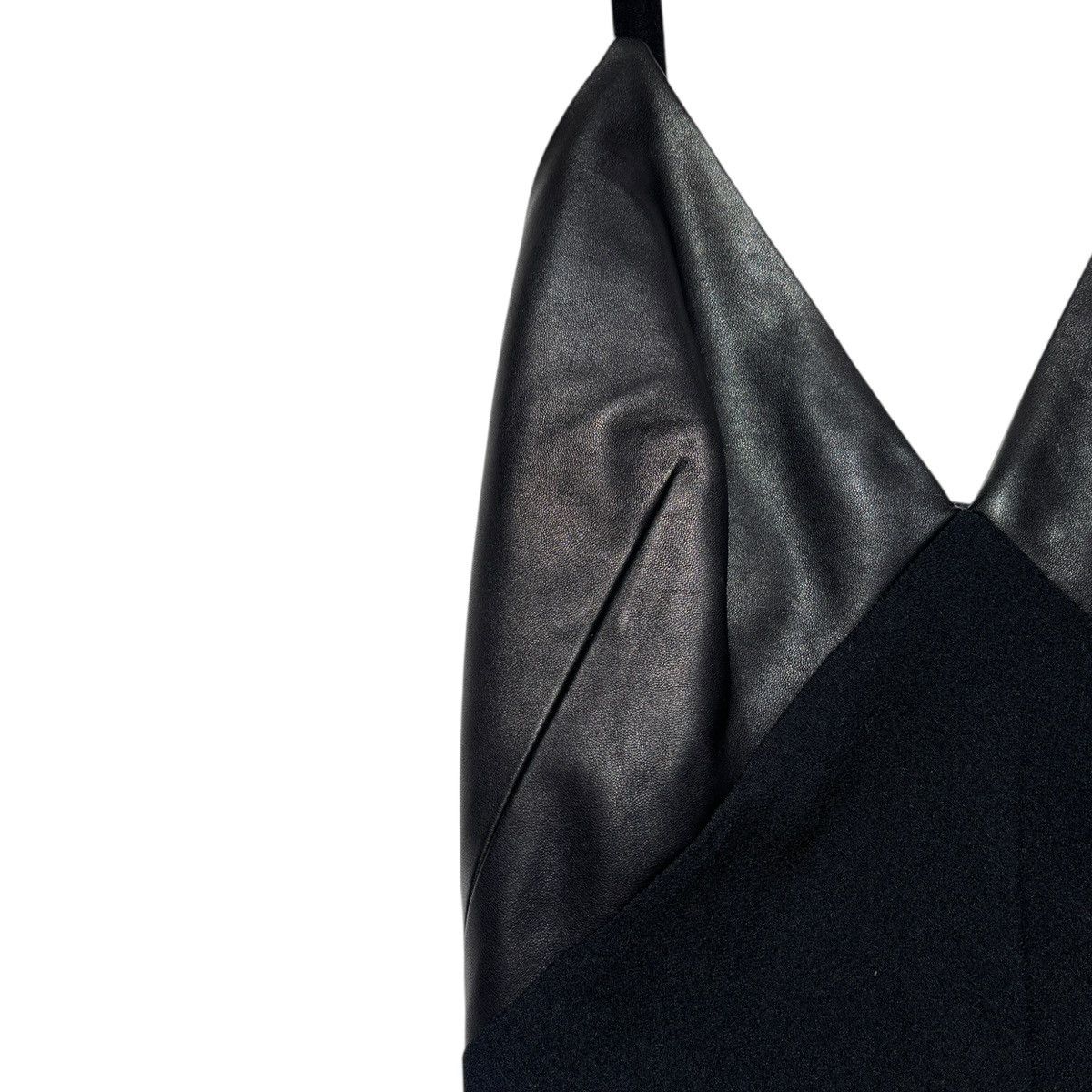 Haider Ackermann $1,700 leather and crepe maxi dress Size XS / US 0-2 / IT 36-38 - 2 Thumbnail