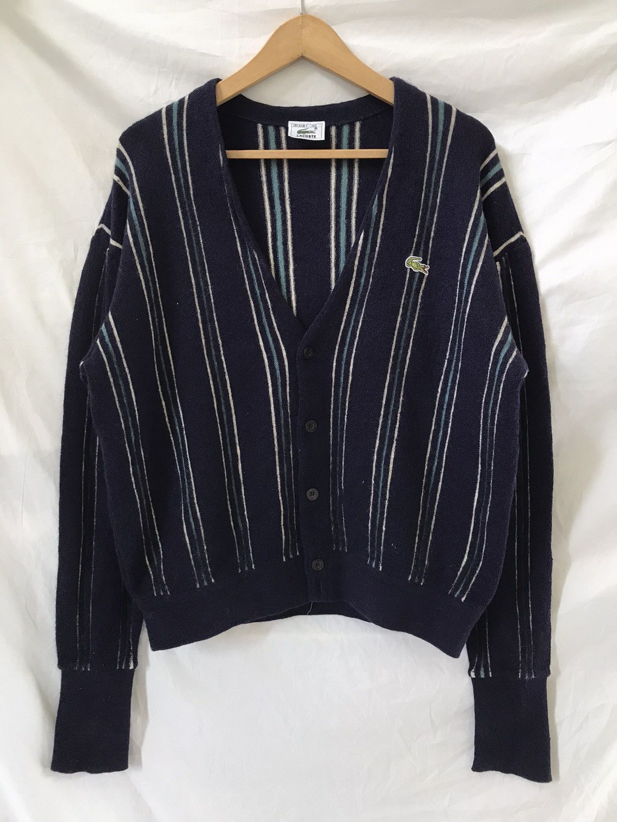 Lacoste × Supreme Supreme x Lacoste Striped Cardigan Black / White