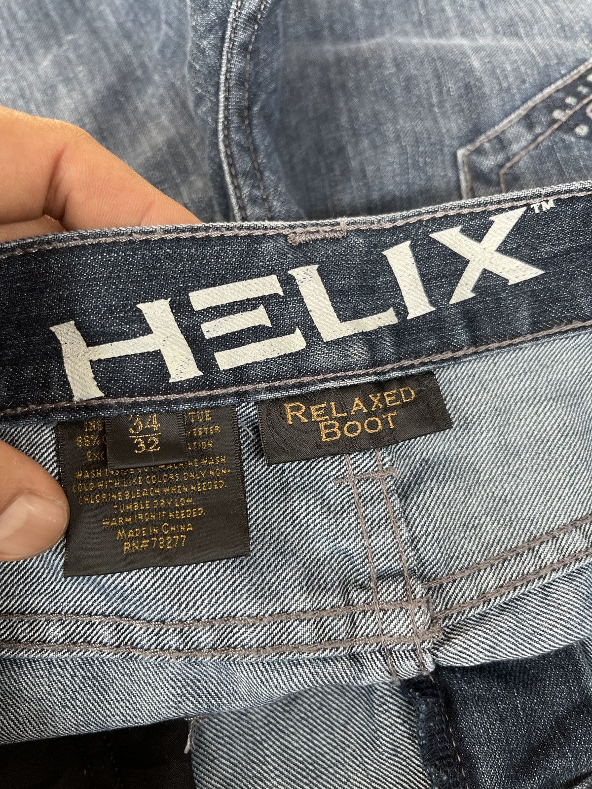 Helix Rare🔥Helix Seditionaries Skulls Relaxed Boot Denim Jeans Size US 36 / EU 52 - 9 Thumbnail