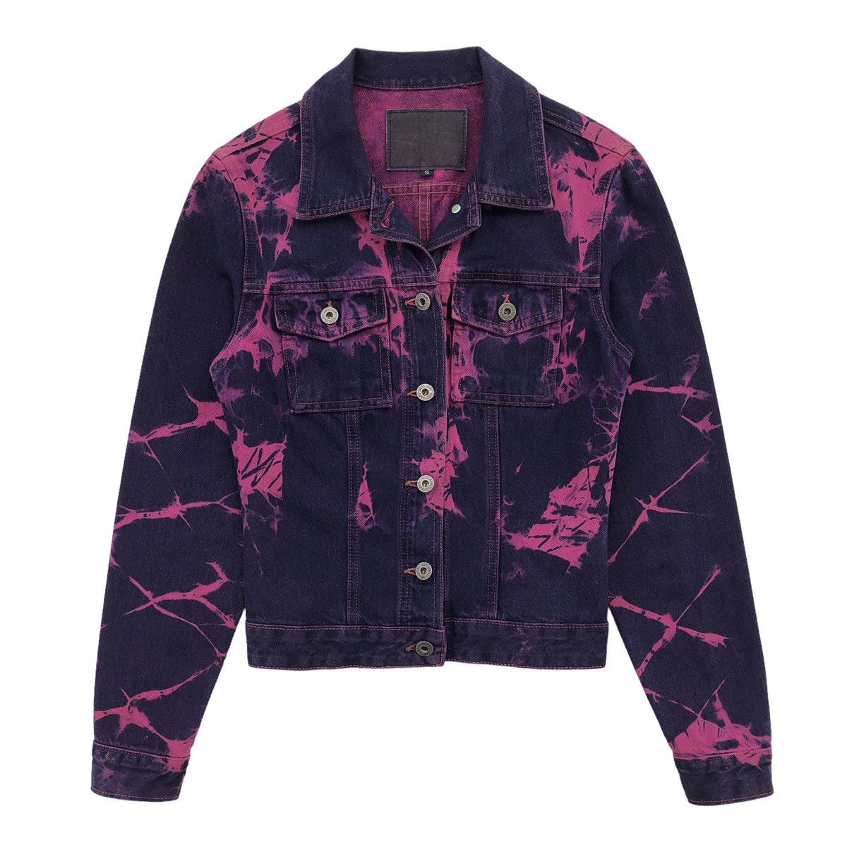 Guess Vintage Guess USA Purple Tie Dye Denim Jacket Made In USA Size S / US 4 / IT 40 - 6 Thumbnail