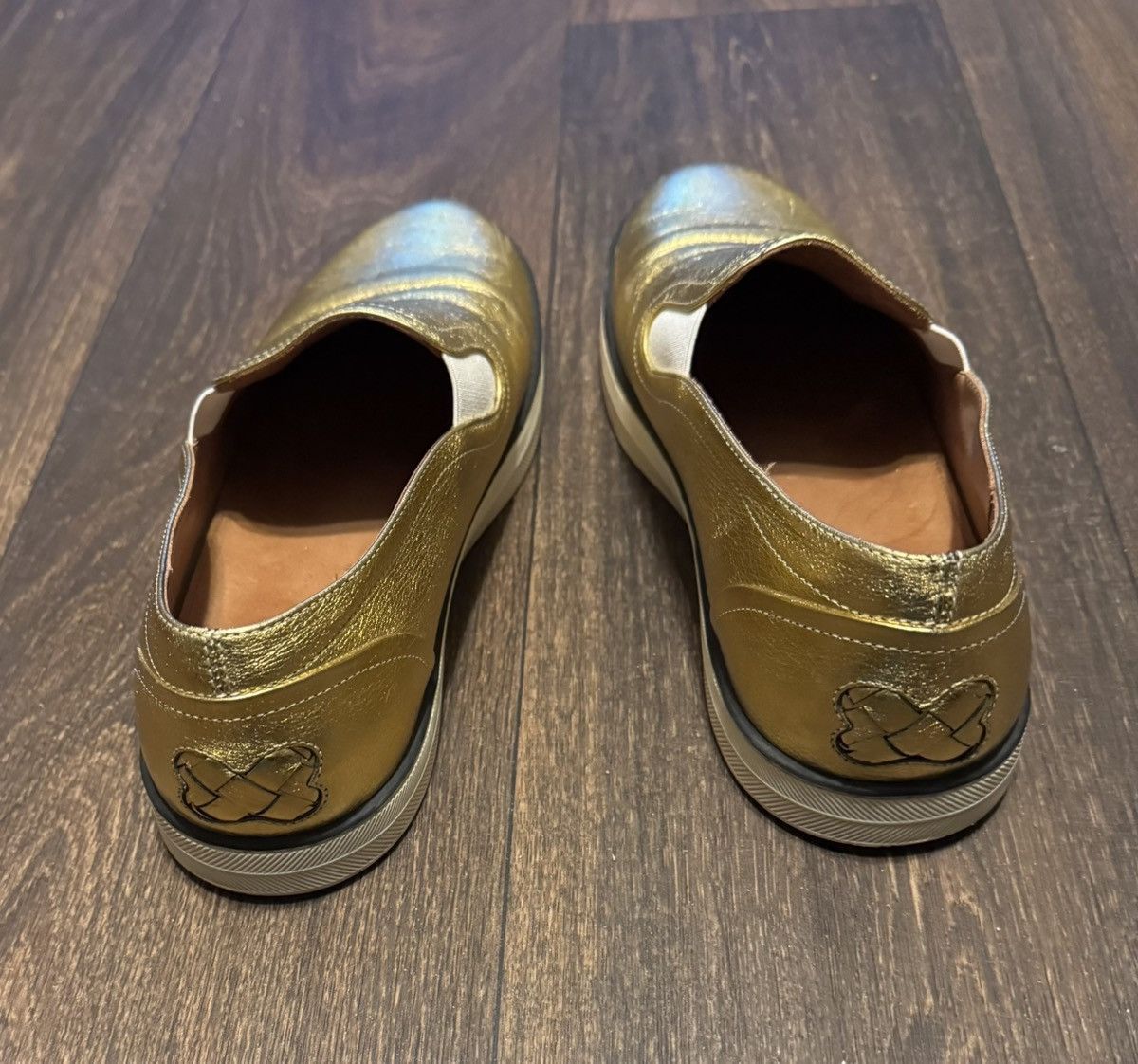 Bottega Veneta Bottega Veneta Gold Metallic Leather Slip-On Size US 9 / IT 39 - 4 Thumbnail