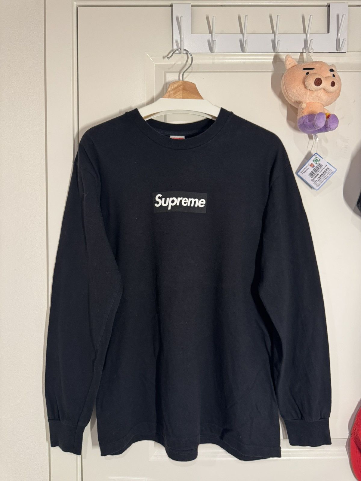 Supreme Supreme Box Logo L/S Tee (Navy) | Grailed