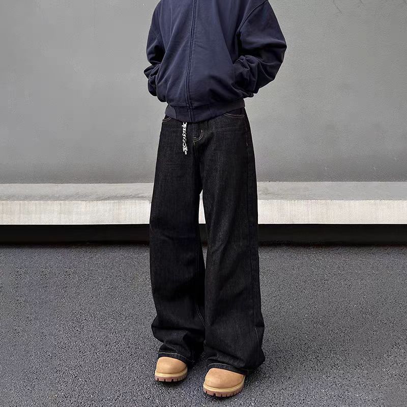 Japanese Brand × Jean Vintage Straight Micro Flare Black Loose Jeans Size US 30 / EU 46 - 4 Thumbnail