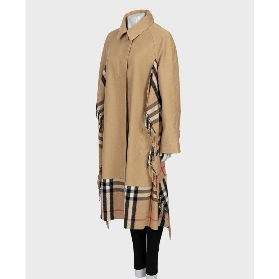 Burberry Burberry Beige Check-Trim Cotton Coat – Size UK10 / M Size M / US 6-8 / IT 42-44 - 2 Thumbnail