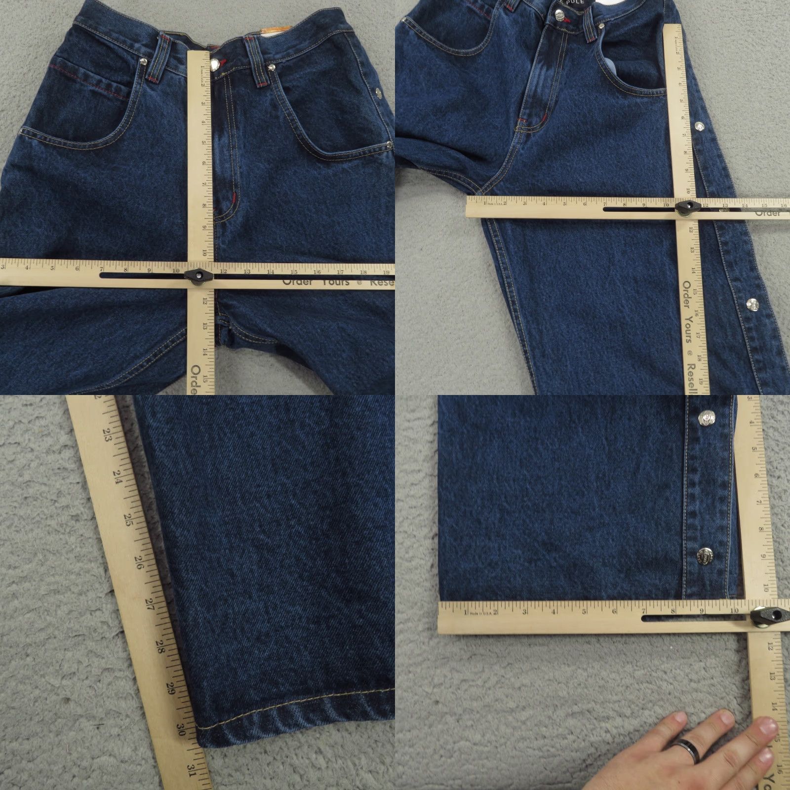 Vintage VINTAGE Ice Pole Baggy Jeans Men 30x30 Y2K Skater Grunge Streetwear Embroidered Wide-Leg 5-Pocket Design Blue Denim Cotton Jeans Mens Size US 30 / EU 46 - 9 Thumbnail