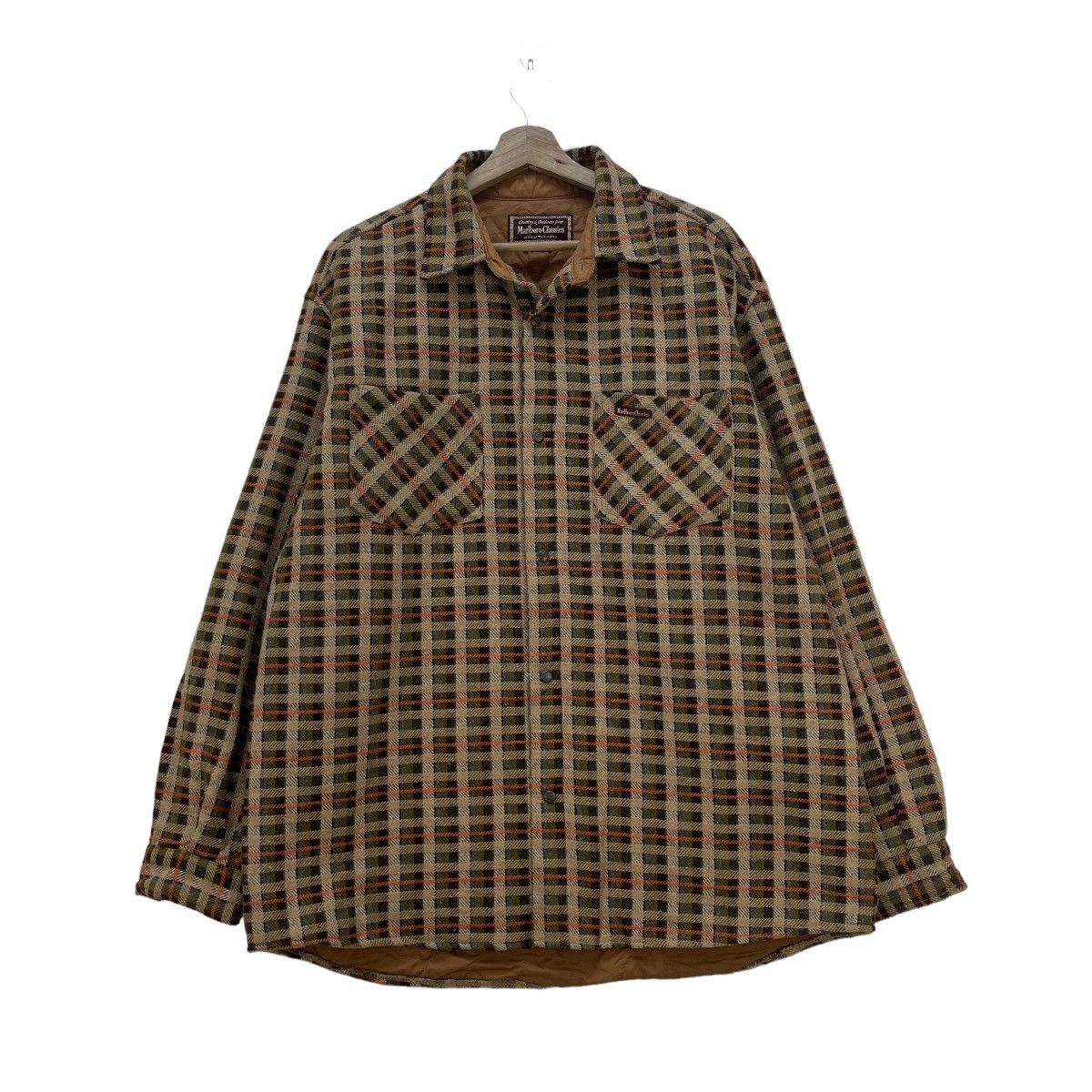 Marlboro 🔥Vintage Malboro Classic Pacthwork Style Shirt Jacket Size US L / EU 52-54 / 3 - 1 Thumbnail