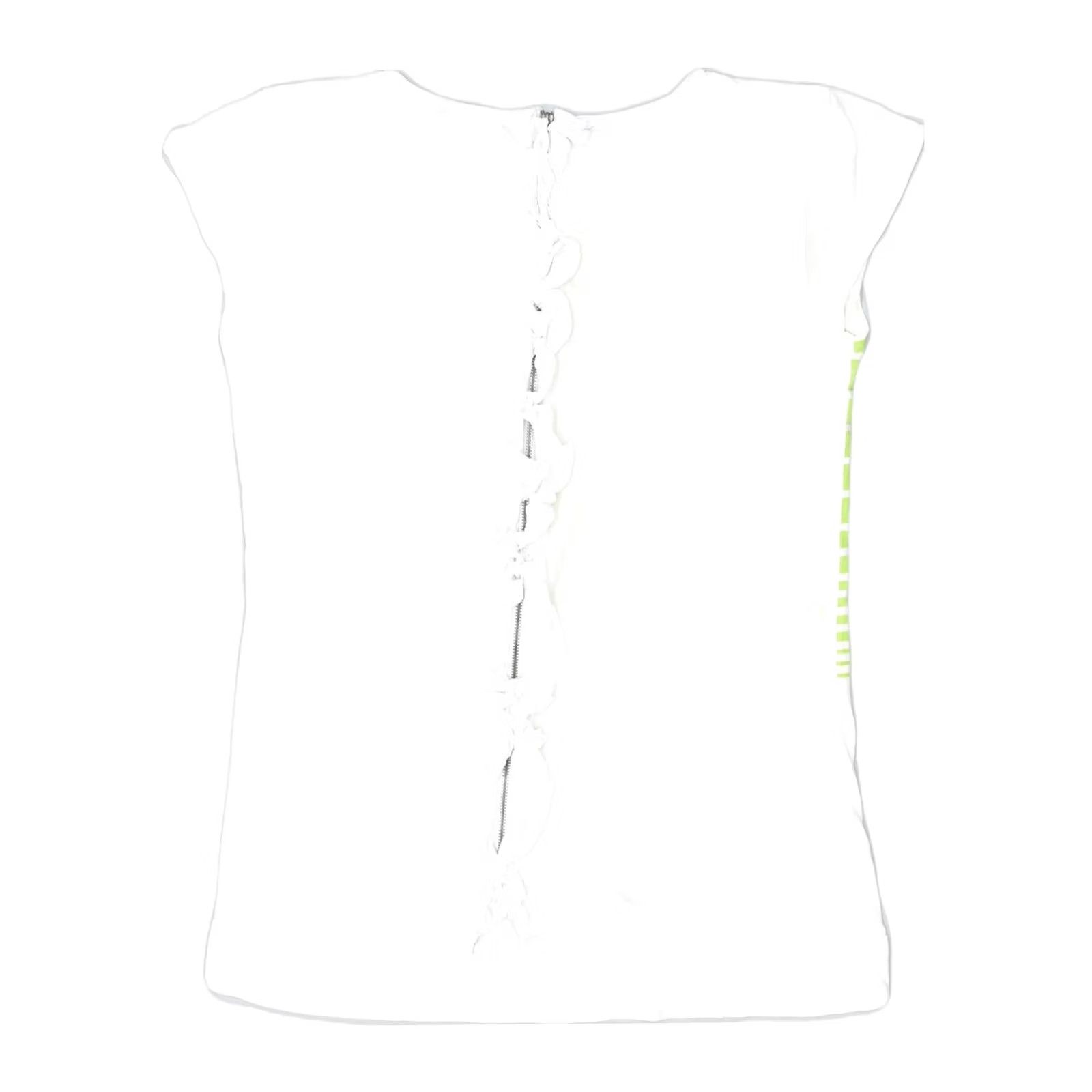 Patrizia Pepe PATRIZIA PEPE Womens T-Shirt Top L White Striped Cotton Size L / US 10 / IT 46 - 2 Thumbnail