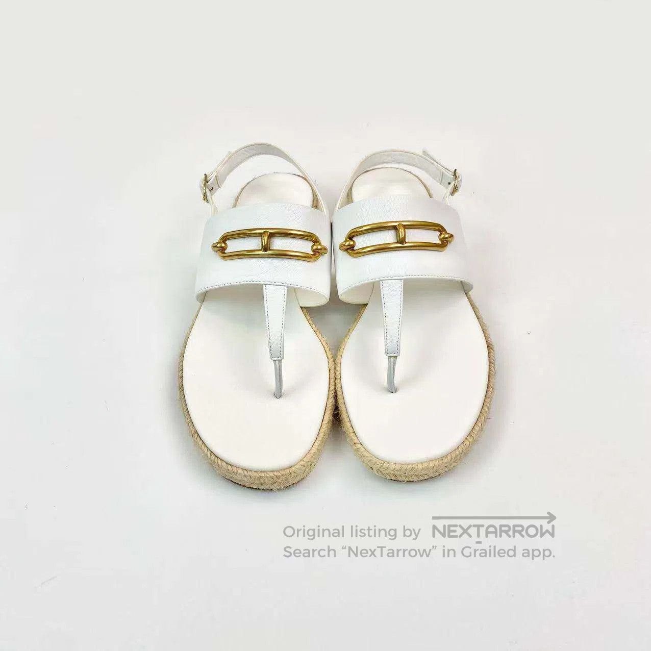 Hermes Hermes Pig nose straw sole sandals| Size US 5.5 / IT 35.5 - 3 Thumbnail