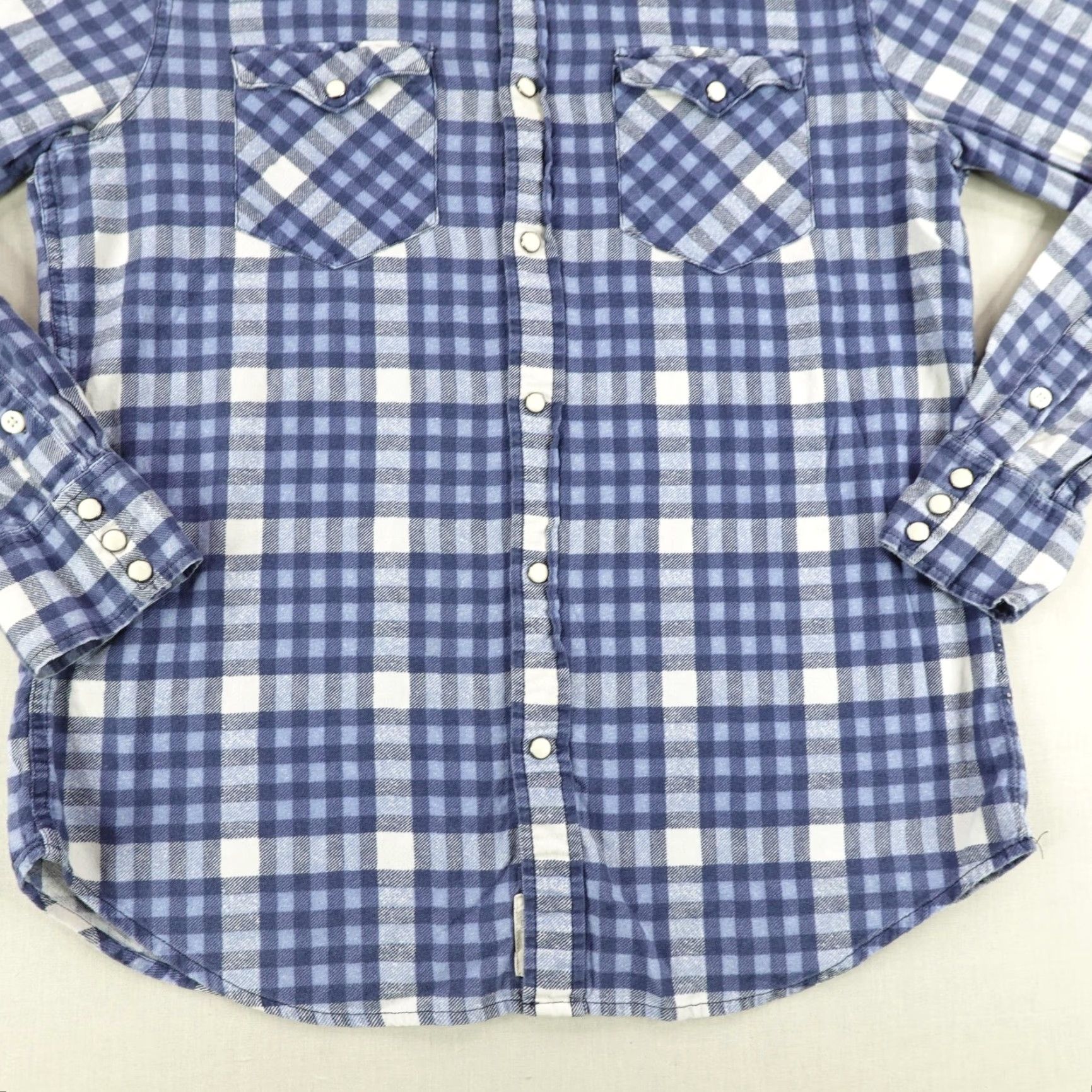 Ralph Lauren Ralph Lauren Denim & Supply Shirt Men Medium Blue & White Plaid Flannel Western Pearl Snap Mens Size US M / EU 48-50 / 2 - 4 Thumbnail
