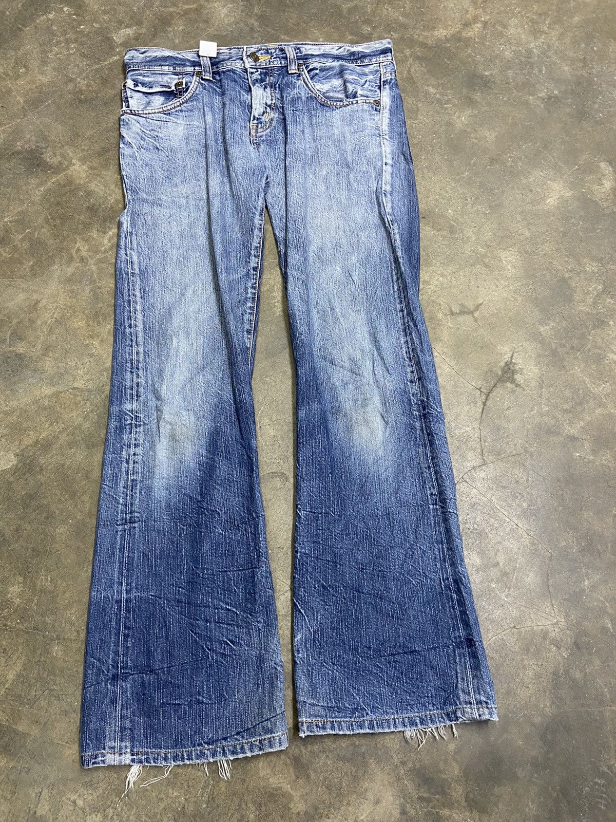 If Six Was Nine Vintage Edwin Jeans Distressed flare jeans faded denim Size US 34 / EU 50 - 2 Thumbnail