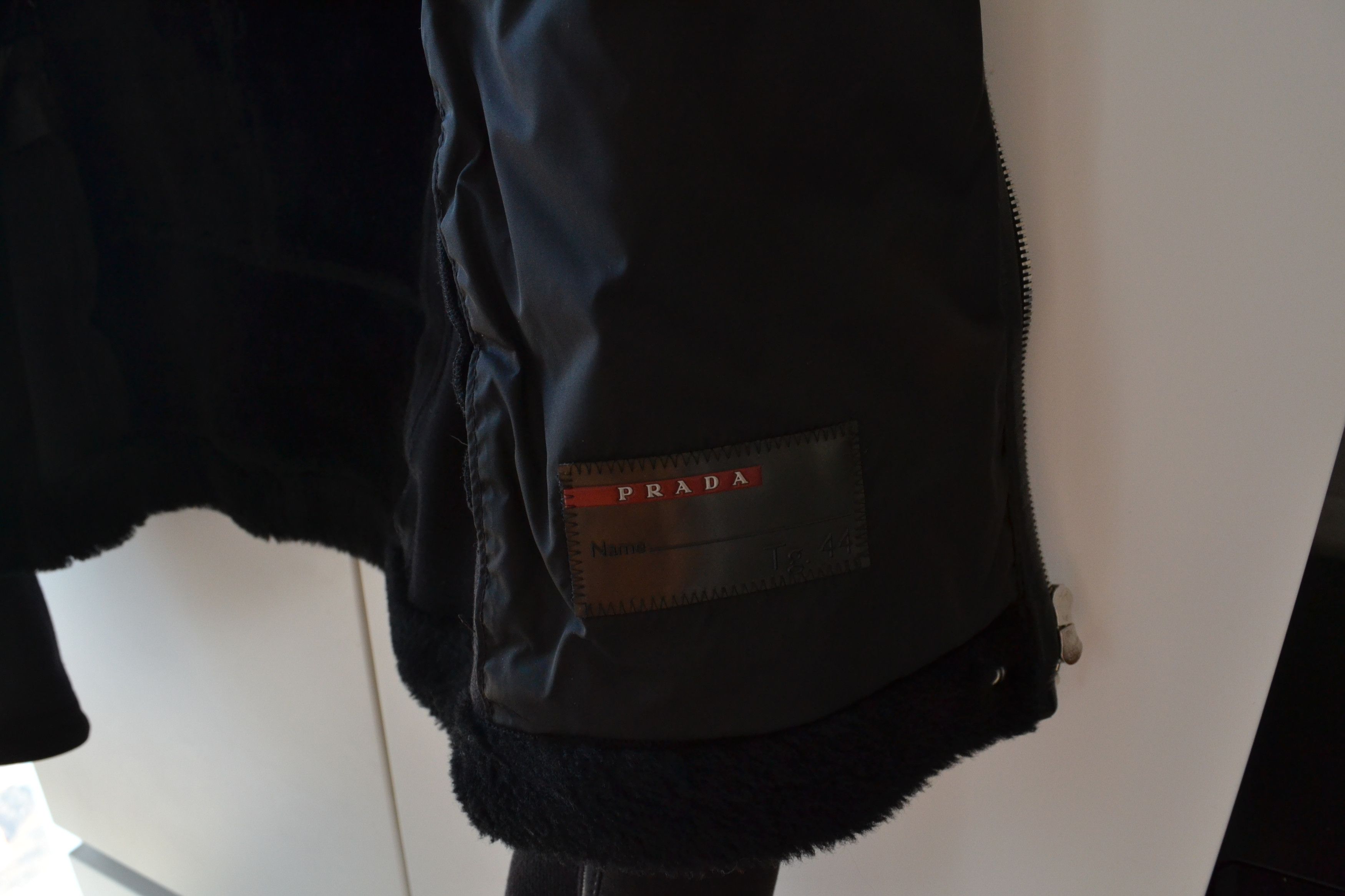 Prada PRADA Leather Jacket Black Zip Sheep Fur Shearling Bomber Size M / US 6-8 / IT 42-44 - 11 Thumbnail