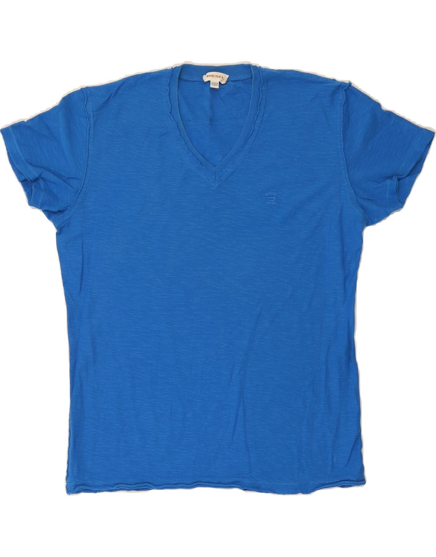 Diesel Womens T-Shirt Top UK 18 XL Blue Cotton Size L / US 10 / IT 46 - 1 Thumbnail