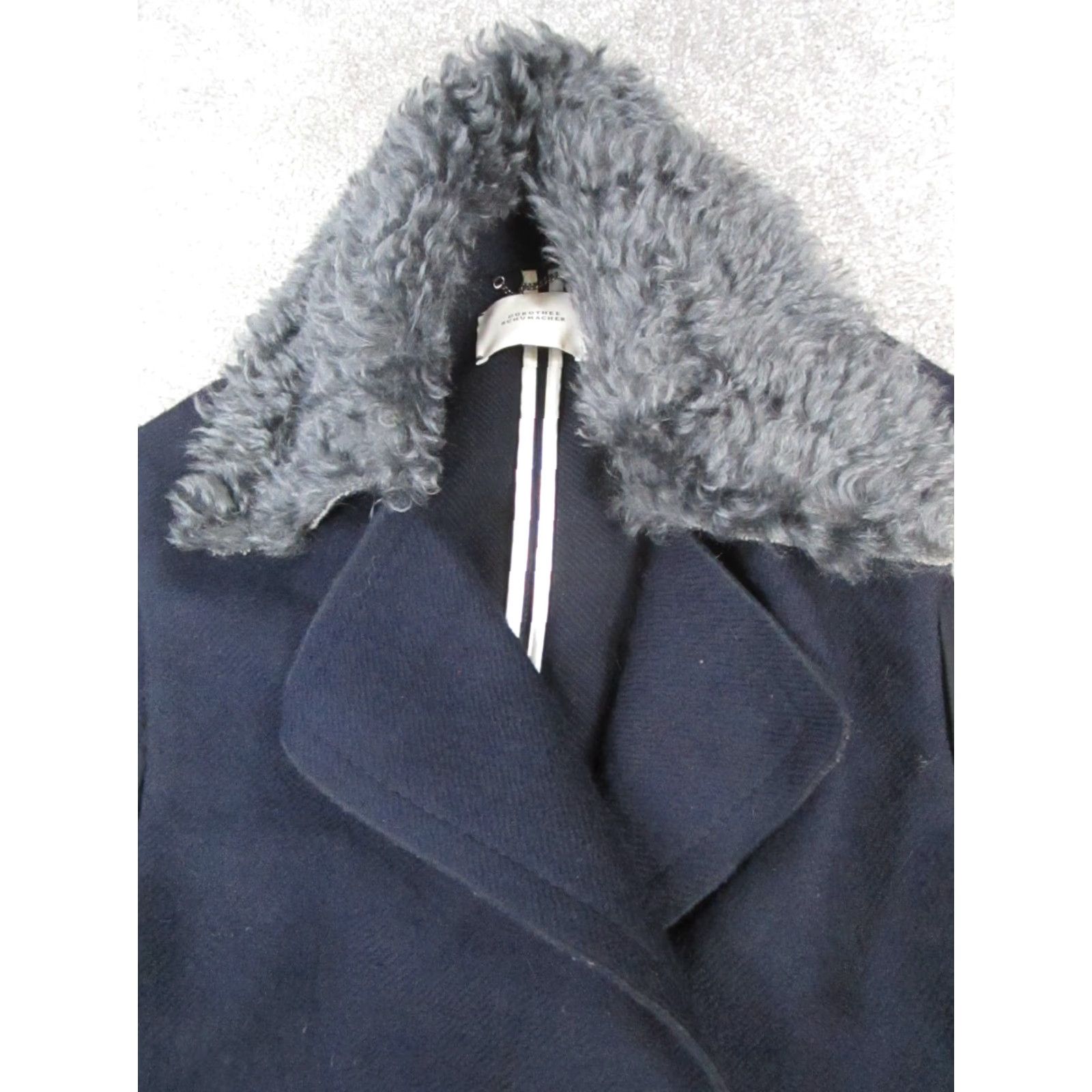 DOROTHEE SCHUMACHER VINTAGE Dorothee Schumacher Coat Womens 2 Long Blue Wool Sleeveless Overcoat Size XS / US 0-2 / IT 36-38 - 2 Thumbnail