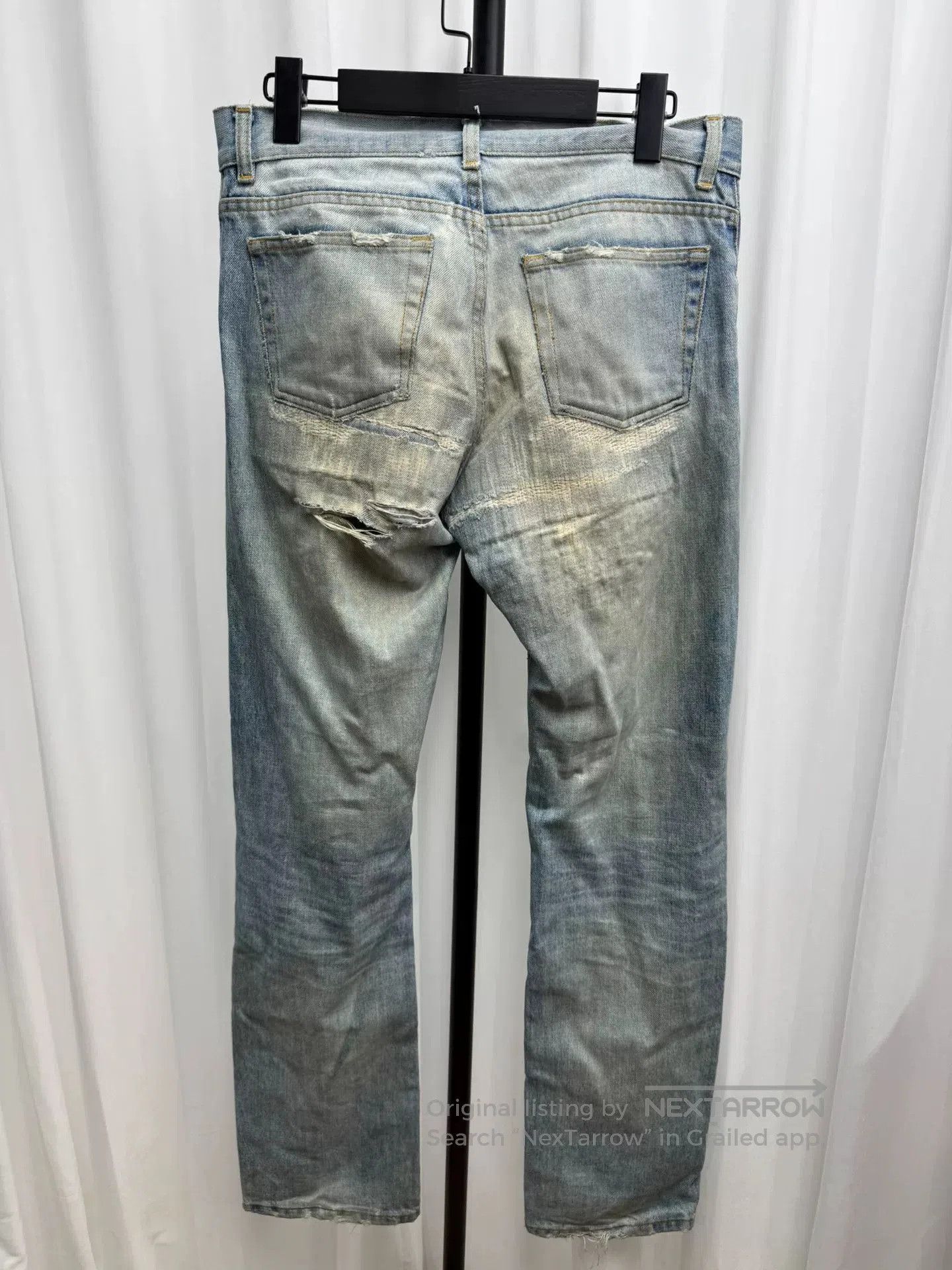 Helmut Lang classic washed denim pants with distressing. Size US 30 / EU 46 - 5 Thumbnail