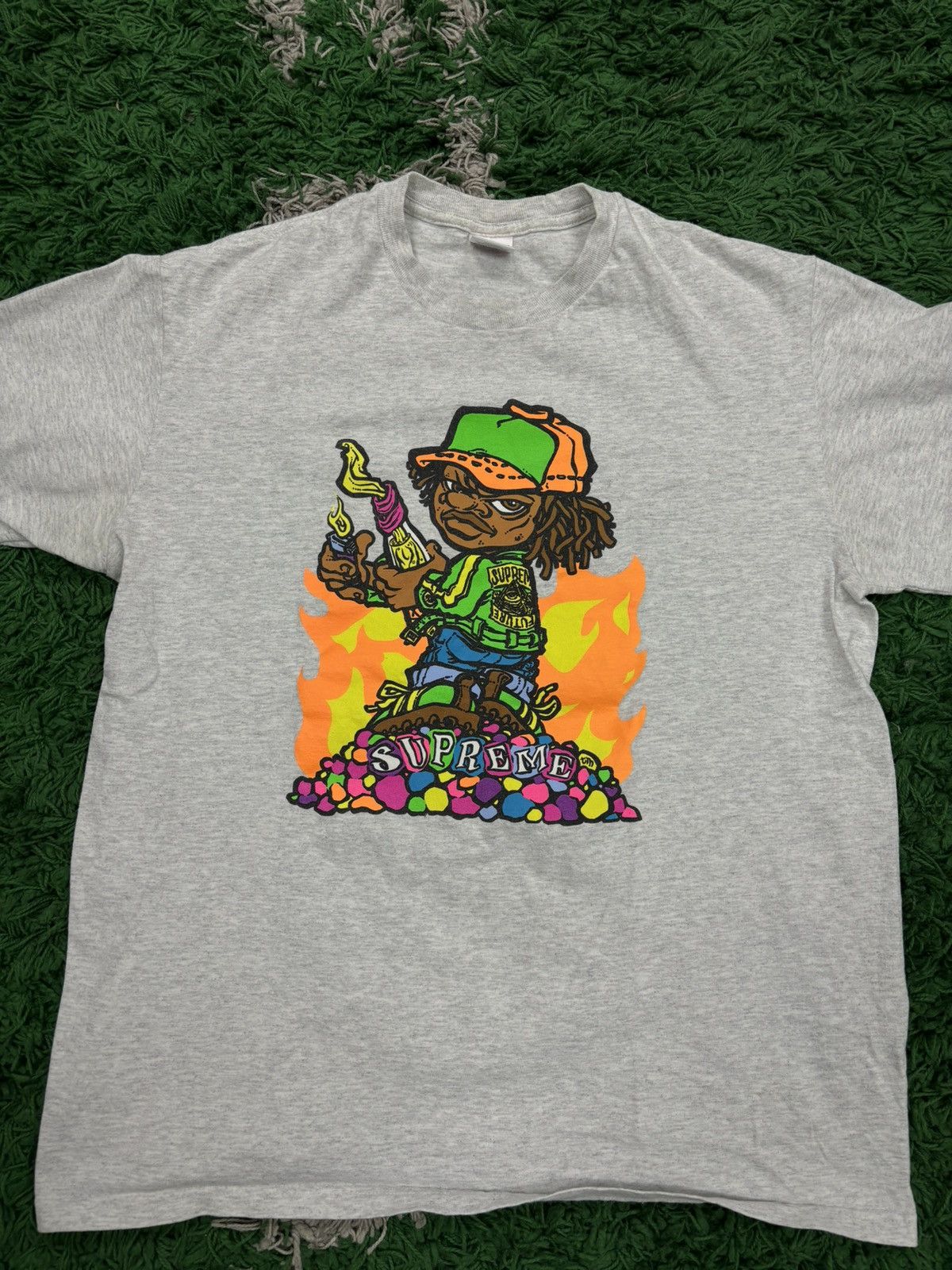 image of Supreme Molotov Kid T Shirt Grey Medium