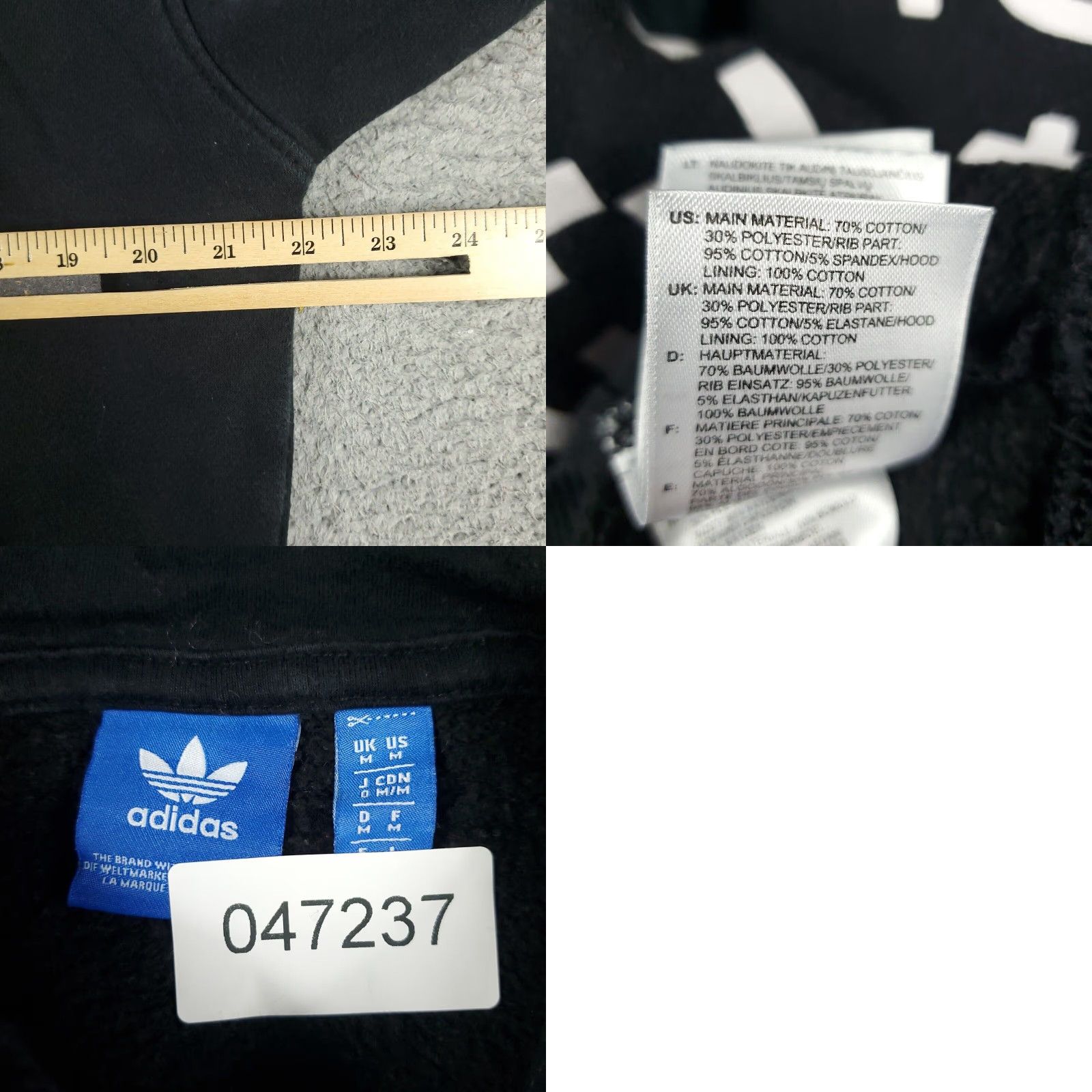 Adidas Adidas Men's Black Pullover Hoodie Sweater Knit Logo All Seasons Fall Winter Sweatshirt Medium Size US M / EU 48-50 / 2 - 8 Thumbnail