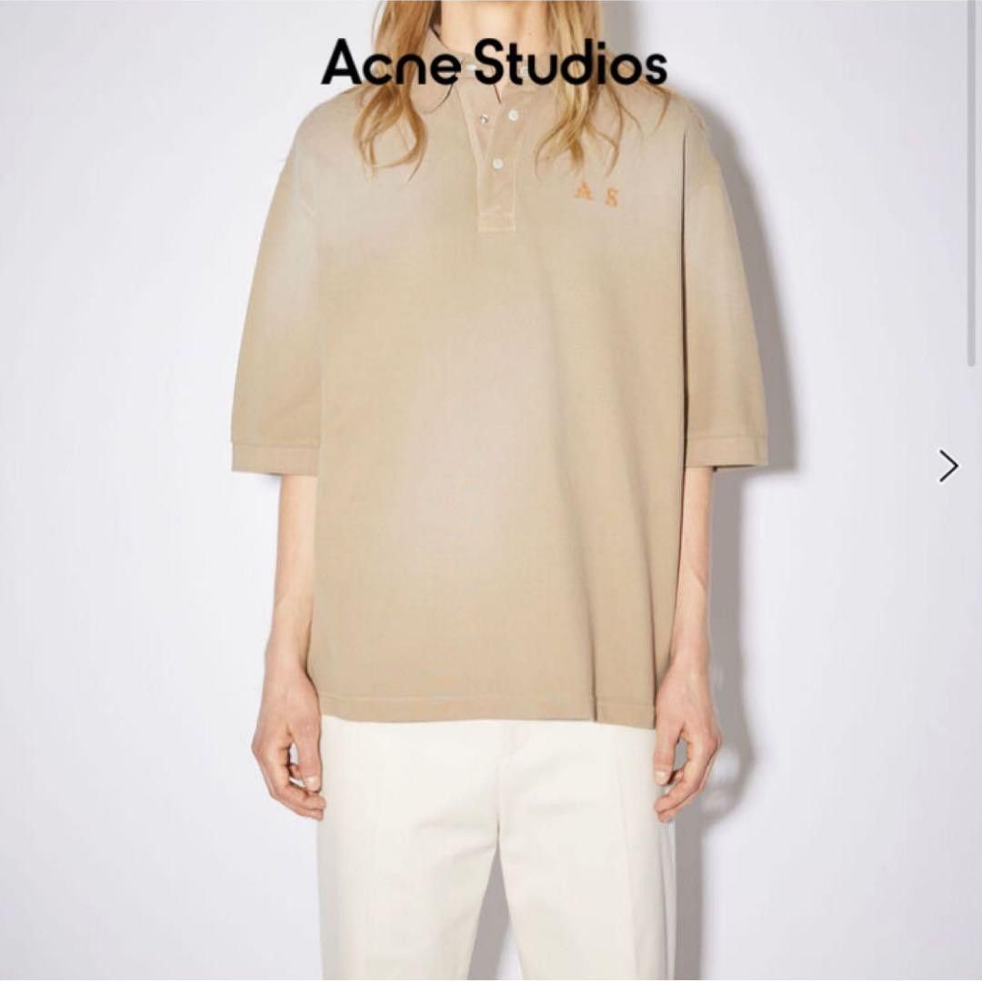 Acne Studios $300 - Cotton Polo Shirt - Washed Beige Size US S / EU 44-46 / 1 - 5 Thumbnail