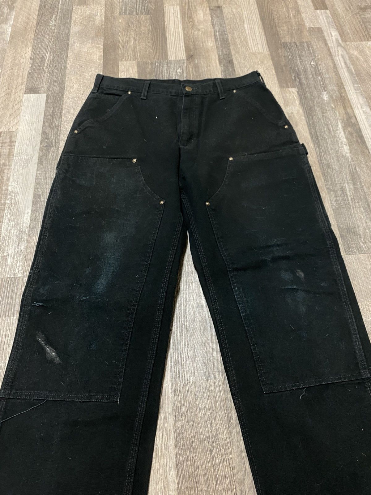 Carhartt Vintage Carhartt Double Knee Front Black Baggy Pants Y2K Size US 33 - 3 Thumbnail