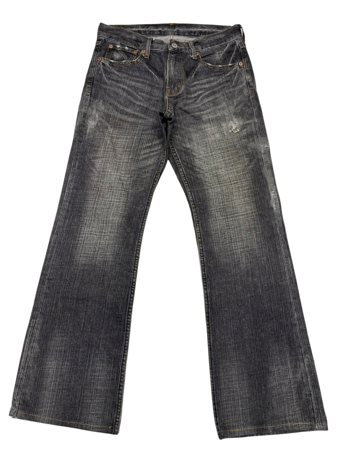 If Six Was Nine Bobson CrackWash Faded Black Distressed Flared Jeans Size US 29 - 1 Thumbnail