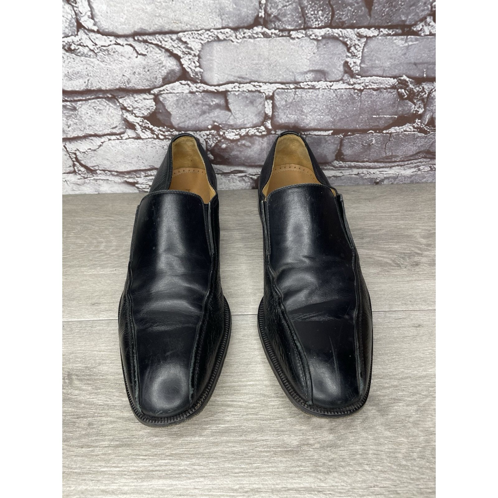 Magnanni Magnanni 10643 Black Leather Slip On Loafers Dress Shoes Men Size US 10 / EU 43 - 11 Thumbnail