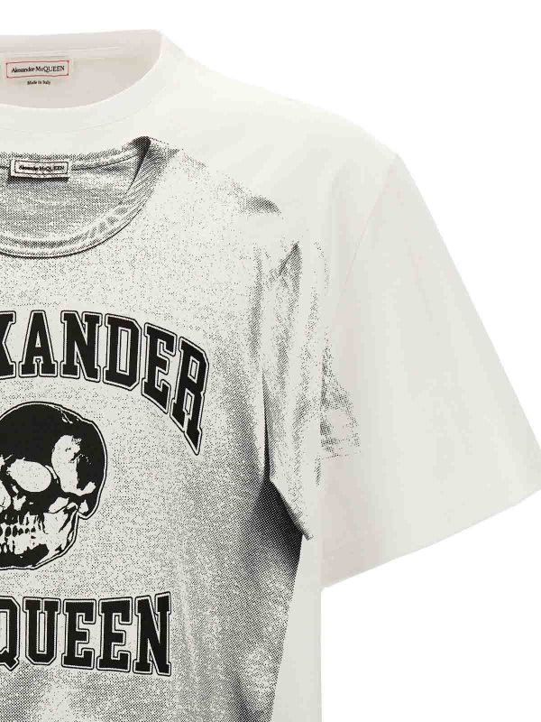 Alexander McQueen o1srvl11e0226 Trompe-L'œil Varsity T-Shirt In White Size US XL / EU 56 / 4 - 3 Thumbnail