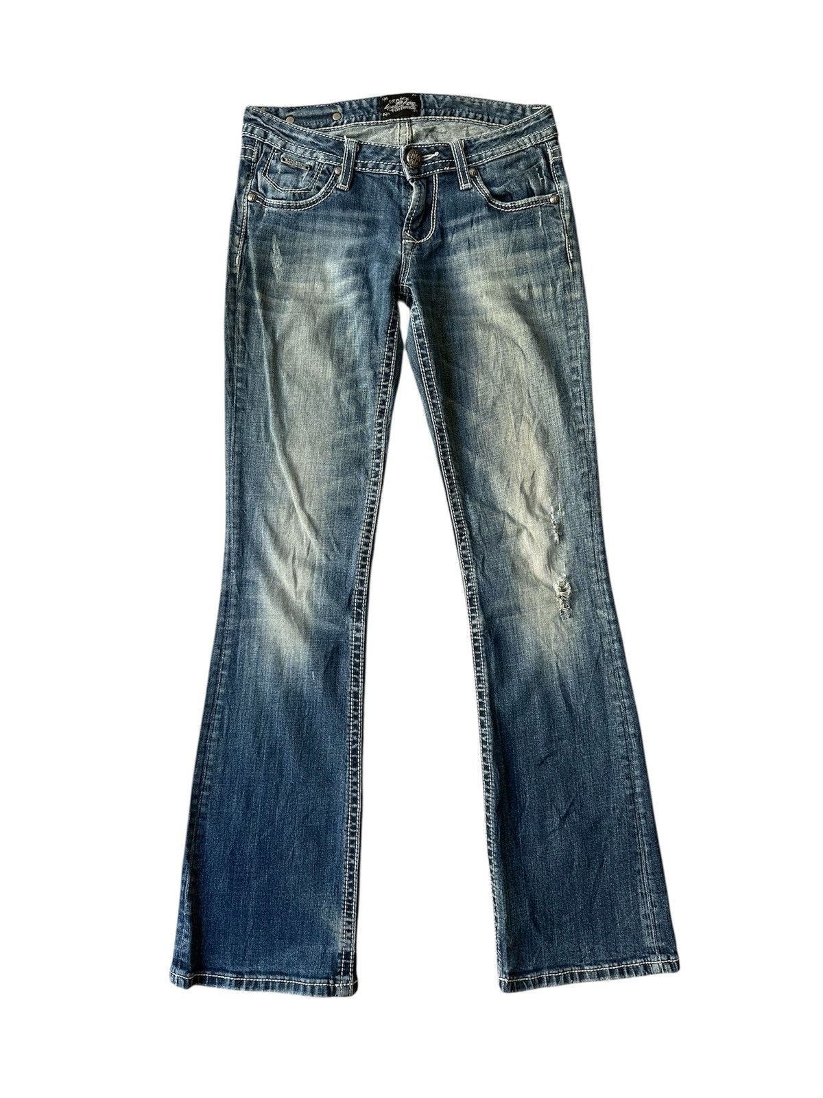 Tornado Mart FLARE Be/Rock For Express Distressed Denim Size 27" / US 4 / IT 40 - 1 Thumbnail