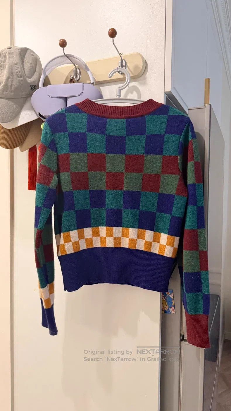 Vivienne Westwood Vivienne Westwood Checkerboard knitted cardigan, blue-gree Size S / US 4 / IT 40 - 3 Thumbnail
